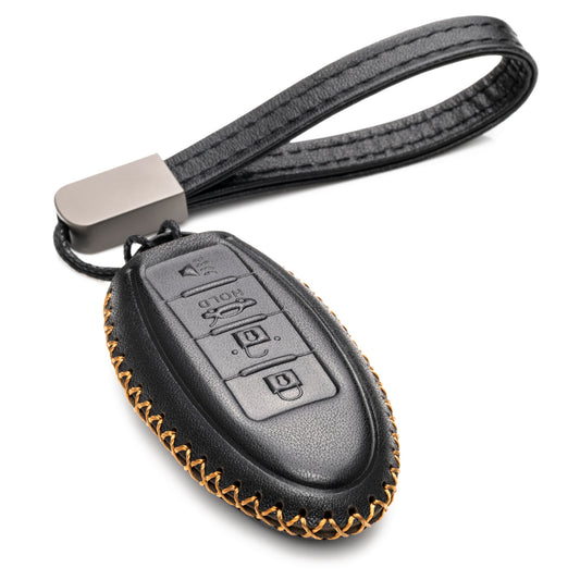 Vitodeco Leather Smart Key Fob Case Compatible with Nissan Versa, Sentra, Altima, Maxima, Rogue 2007-2024