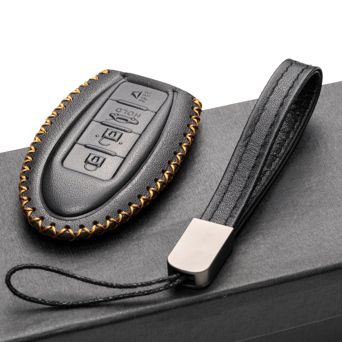 Vitodeco Leather Smart Key Fob Case Compatible with Nissan Versa, Sentra, Altima, Maxima, Rogue 2007-2024