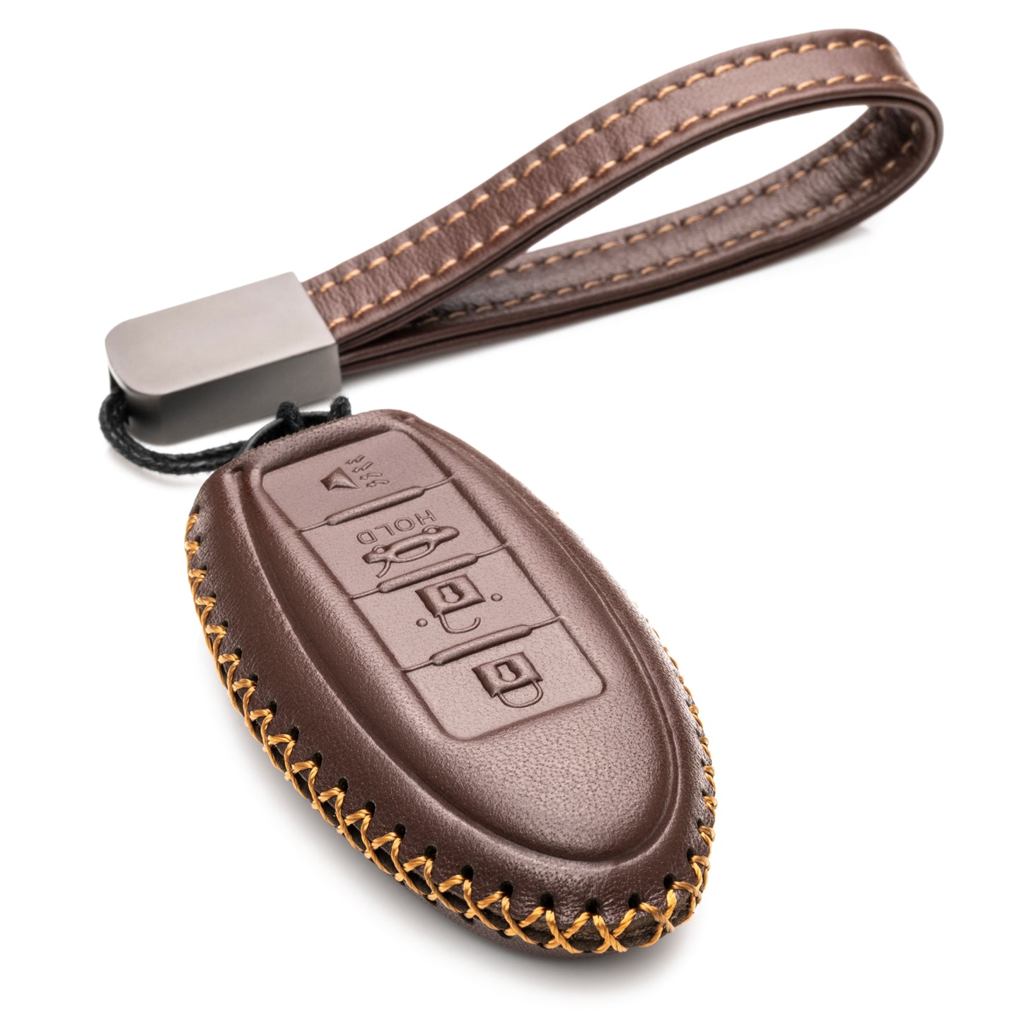 Vitodeco Leather Smart Key Fob Case Compatible with Nissan Versa, Sentra, Altima, Maxima, Rogue 2007-2024