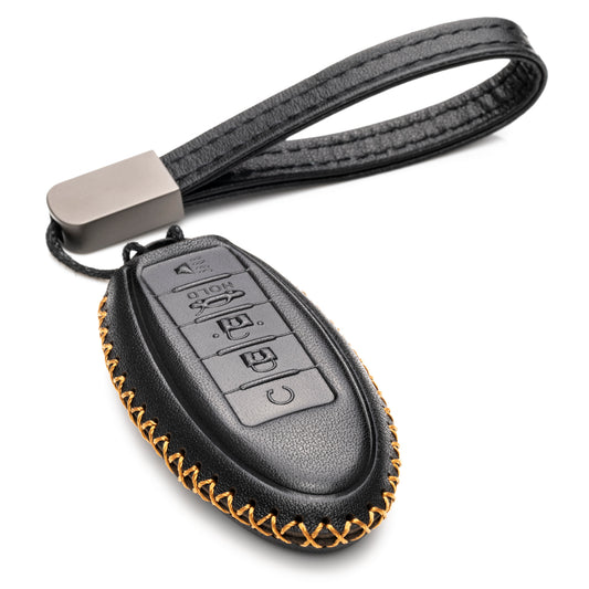 Vitodeco Leather Smart Key Fob Case Compatible with Nissan Versa, Sentra, Altima, Maxima, Rogue 2007-2024