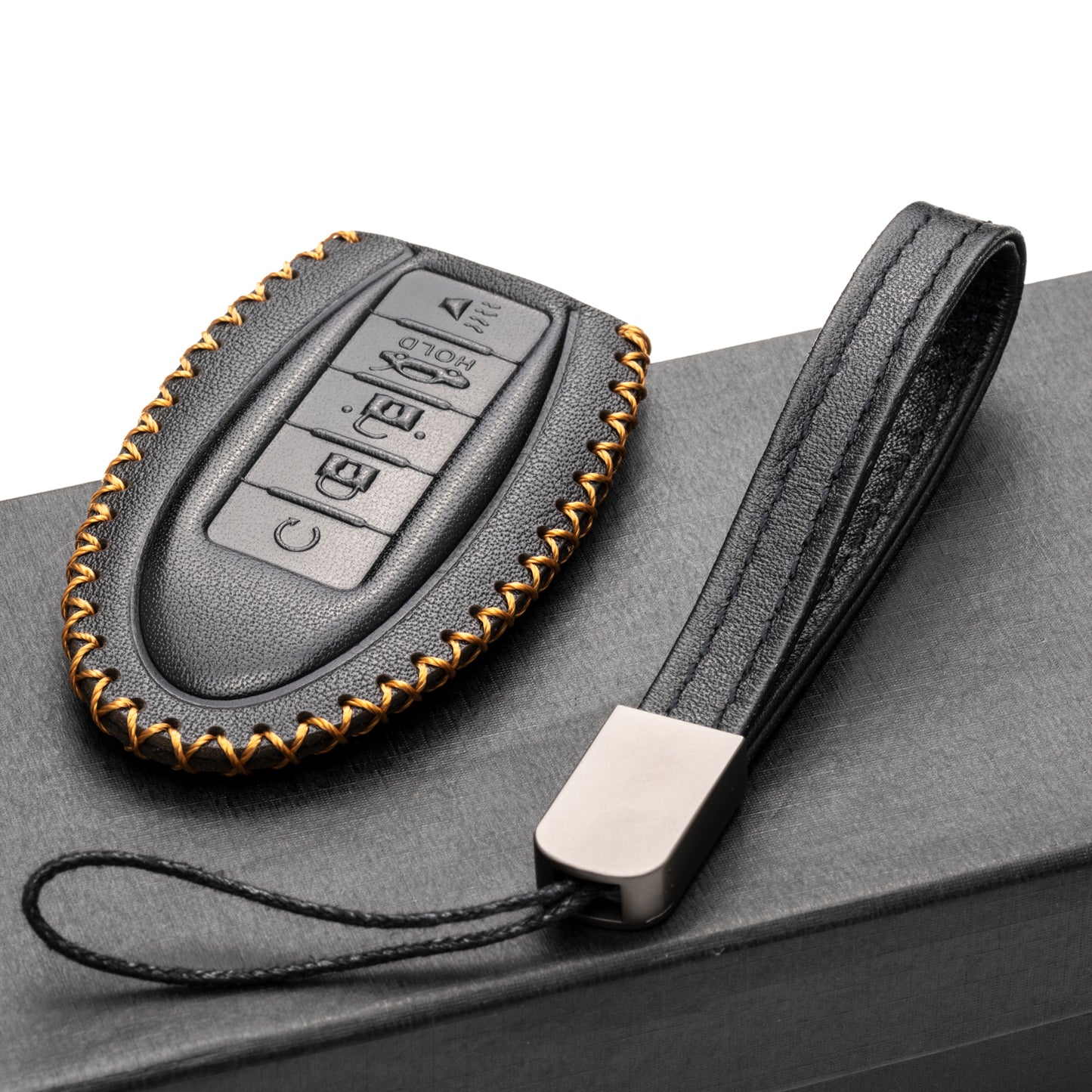 Vitodeco Leather Smart Key Fob Case Compatible with Nissan Versa, Sentra, Altima, Maxima, Rogue 2007-2024