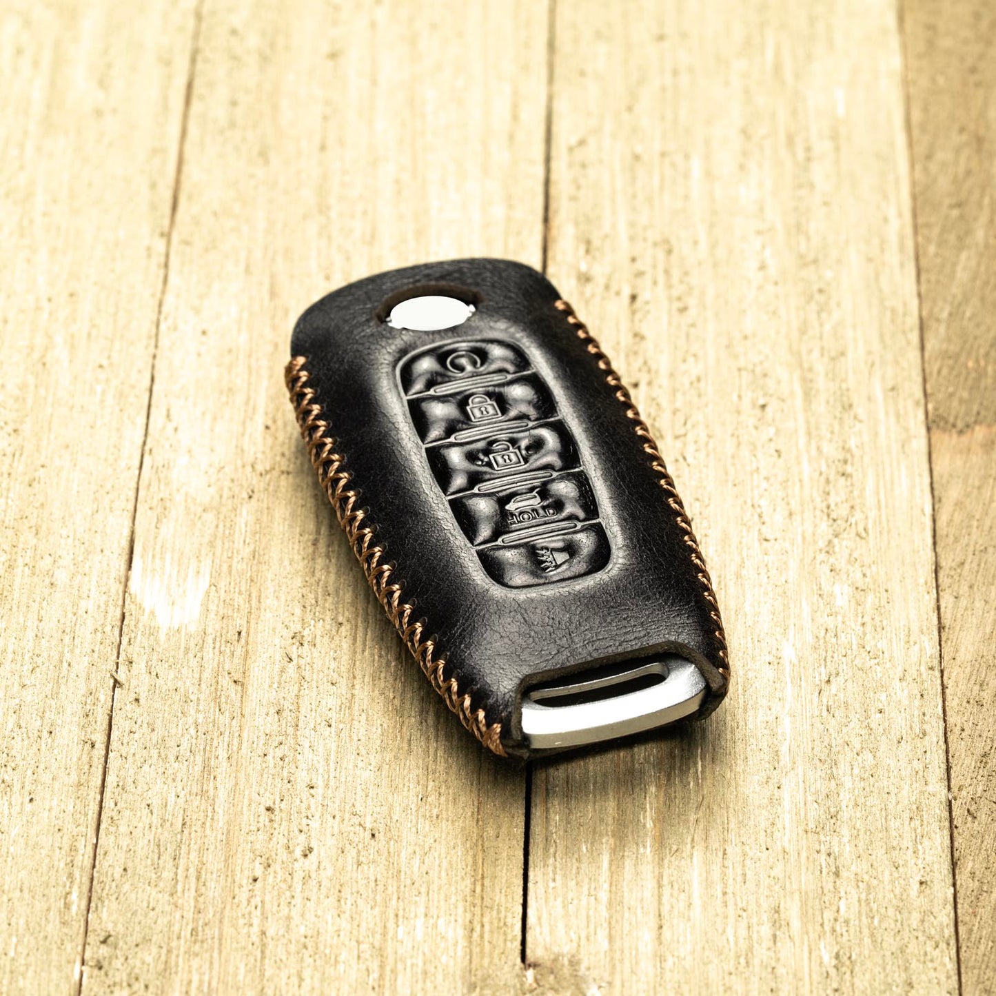Vitodeco Genuine Leather Smart Key Fob Case Compatible with Nissan Sentra, Versa, Rogue, Pathfinder, Murano, Kicks, Ariya, Armada (2022 - 2026 Models) - 5-Button