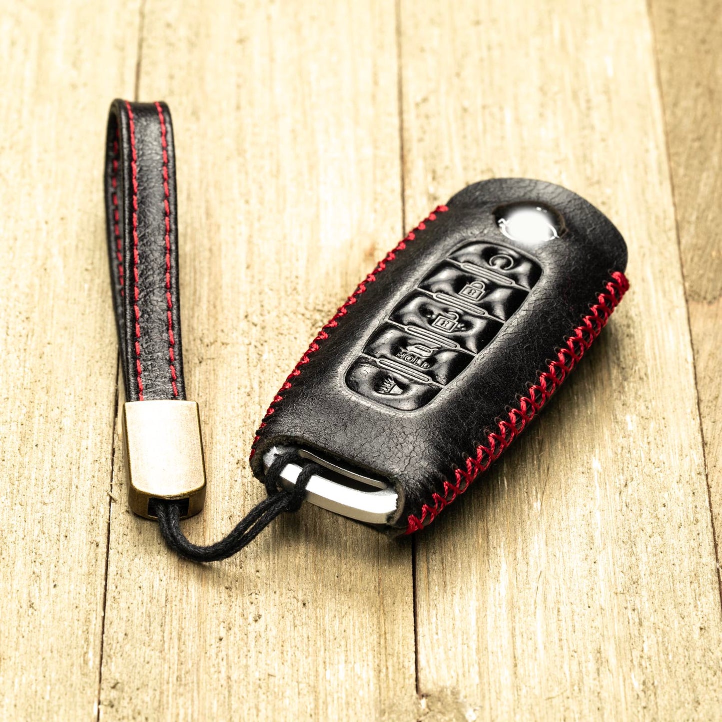 Vitodeco Genuine Leather Smart Key Fob Case Compatible with Nissan Sentra, Versa, Rogue, Pathfinder, Murano, Kicks, Ariya, Armada (2022 - 2026 Models) - 5-Button