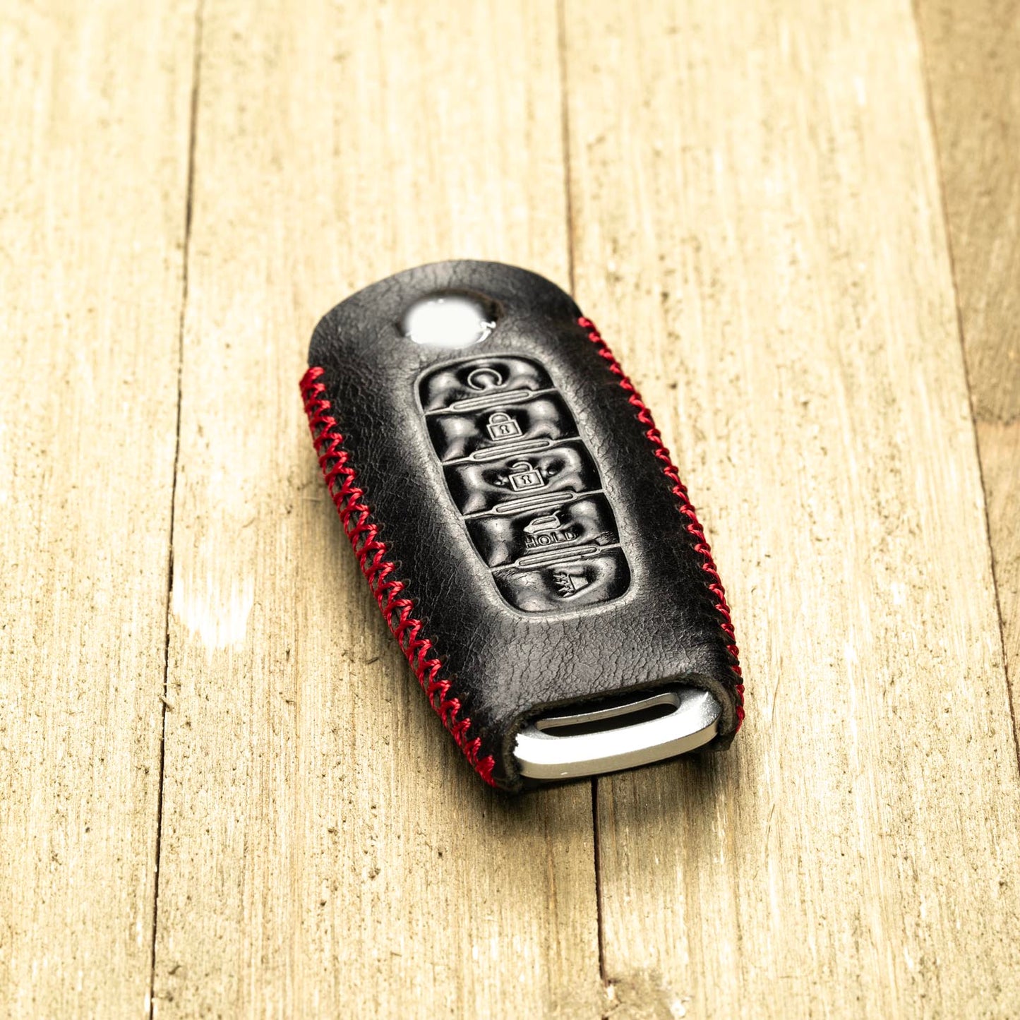 Vitodeco Genuine Leather Smart Key Fob Case Compatible with Nissan Sentra, Versa, Rogue, Pathfinder, Murano, Kicks, Ariya, Armada (2022 - 2026 Models) - 5-Button