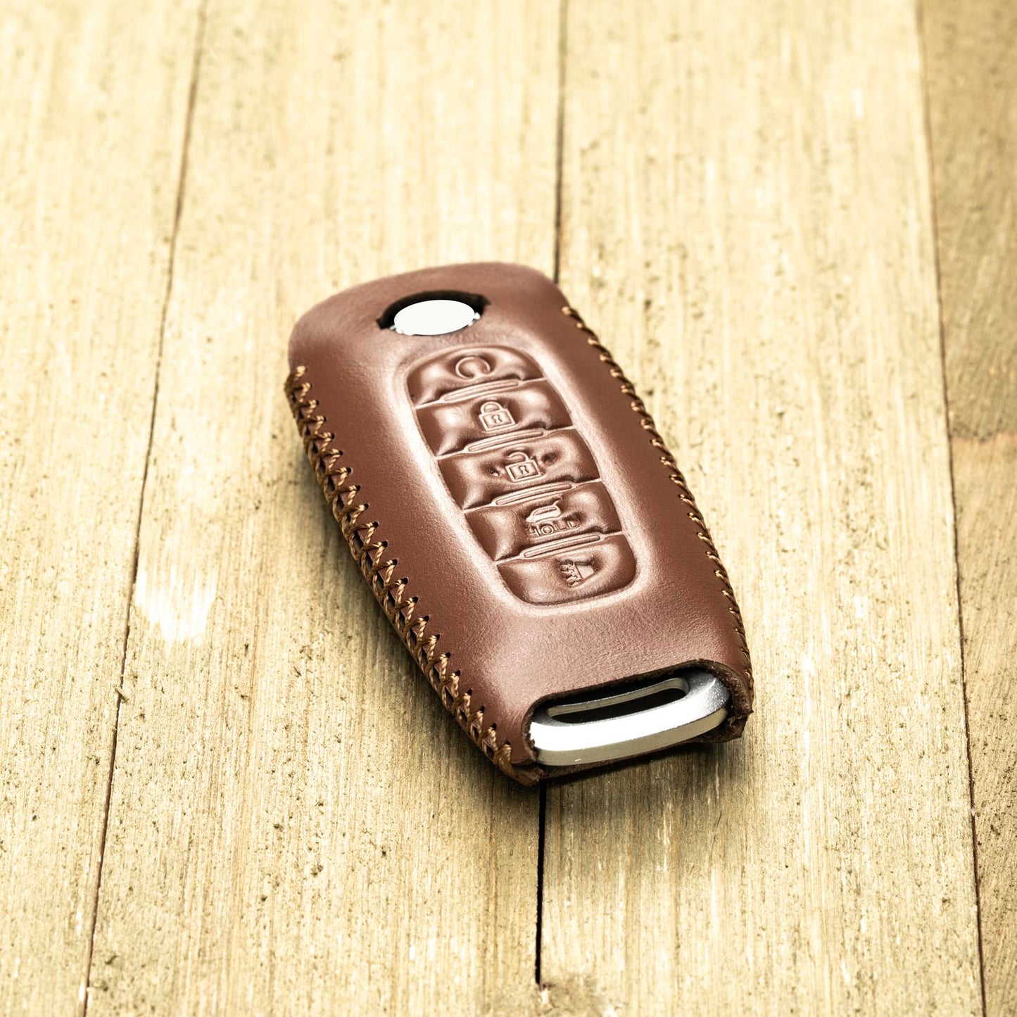 Vitodeco Genuine Leather Smart Key Fob Case Compatible with Nissan Sentra, Versa, Rogue, Pathfinder, Murano, Kicks, Ariya, Armada (2022 - 2026 Models) - 5-Button