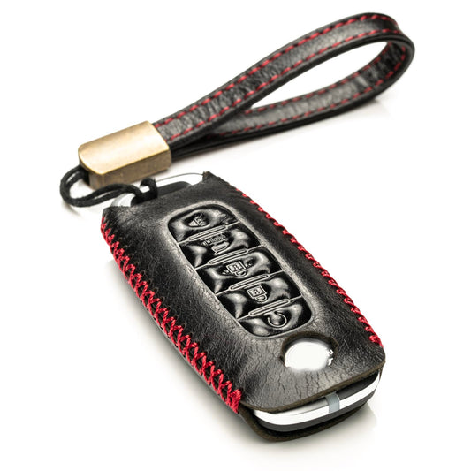 Vitodeco Genuine Leather Smart Key Fob Case Compatible with Nissan Sentra, Versa, Rogue, Pathfinder, Murano, Kicks, Ariya, Armada (2022 - 2026 Models) - 5-Button