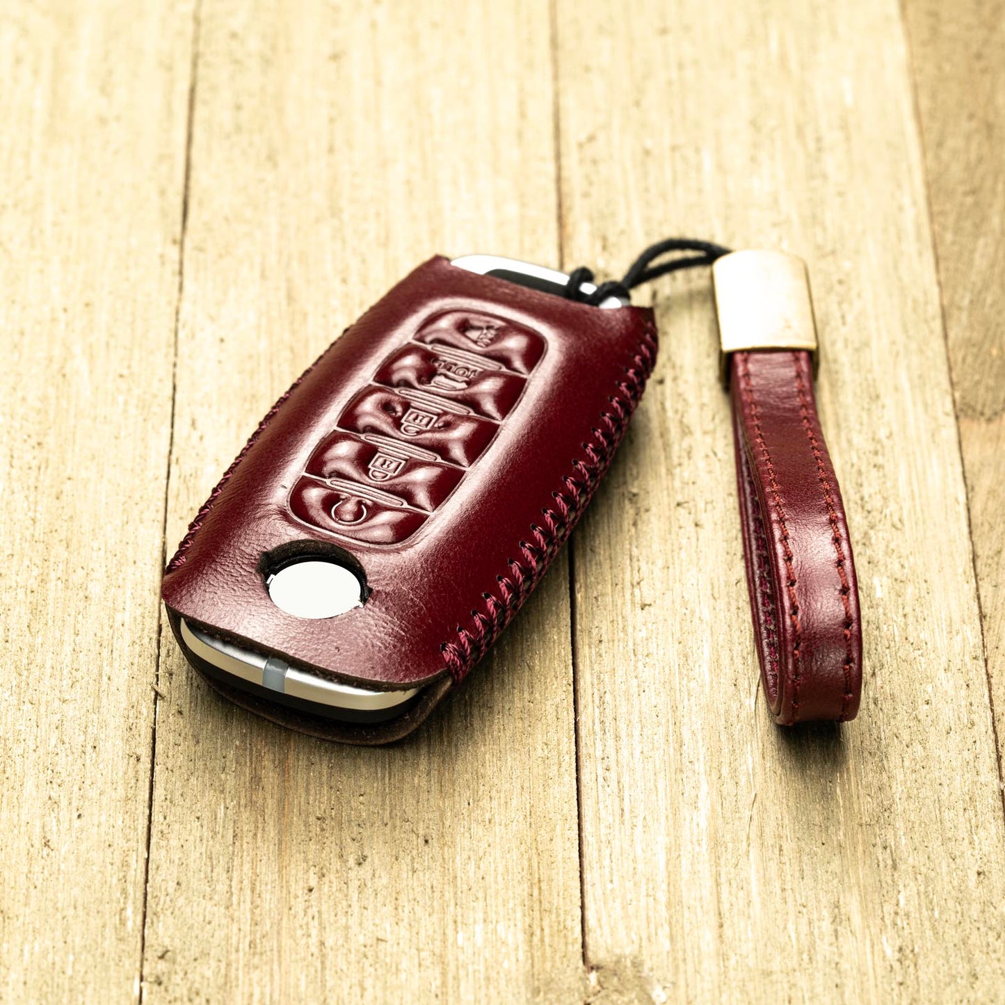 Vitodeco Genuine Leather Smart Key Fob Case Compatible with Nissan Sentra, Versa, Rogue, Pathfinder, Murano, Kicks, Ariya, Armada (2022 - 2026 Models) - 5-Button