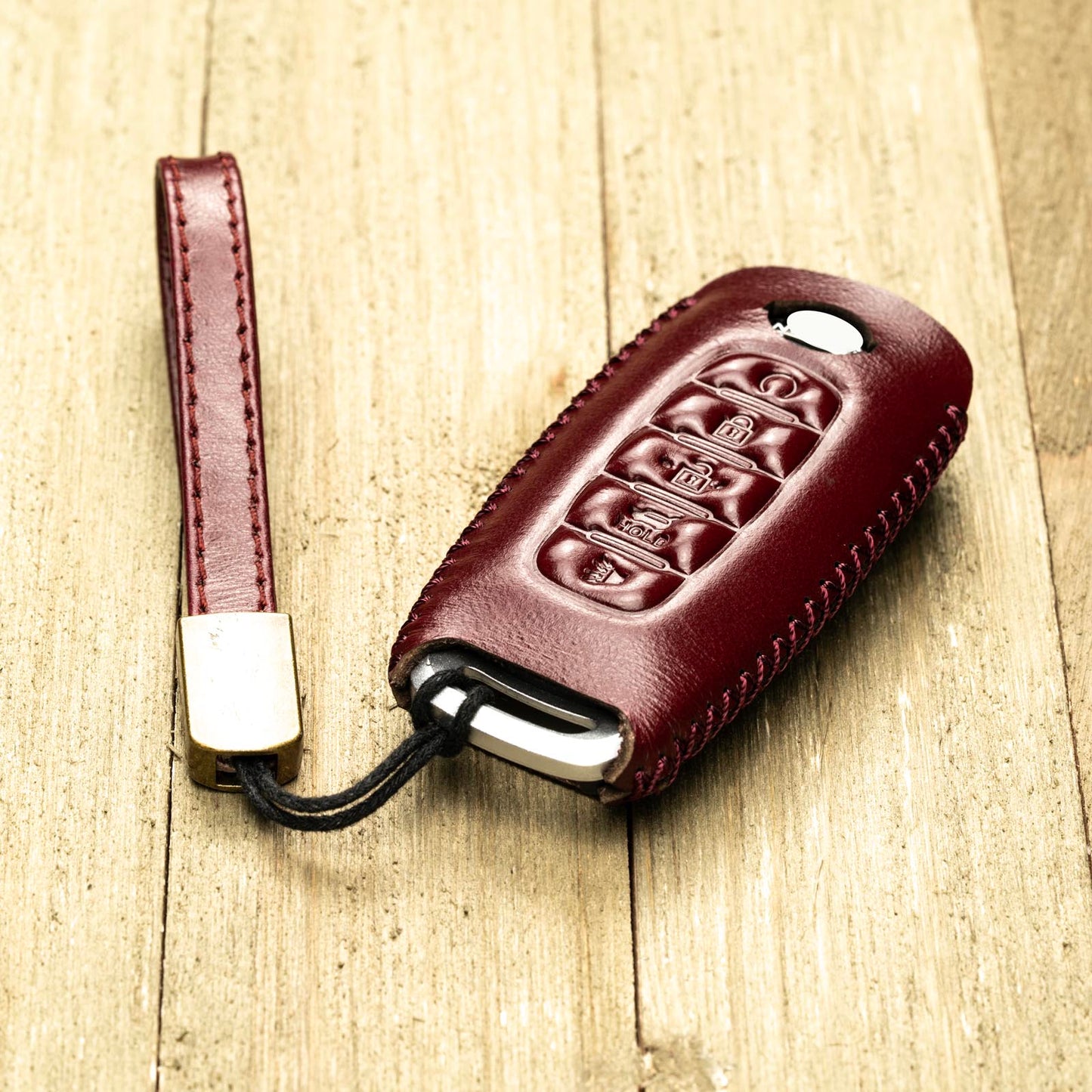 Vitodeco Genuine Leather Smart Key Fob Case Compatible with Nissan Sentra, Versa, Rogue, Pathfinder, Murano, Kicks, Ariya, Armada (2022 - 2026 Models) - 5-Button