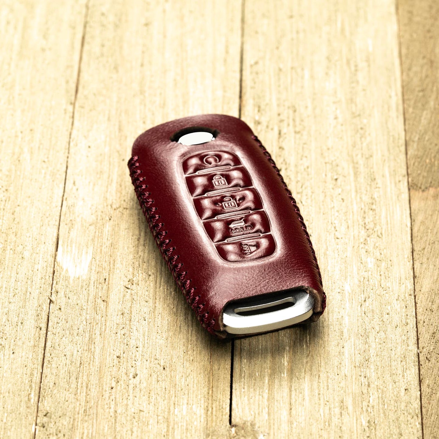 Vitodeco Genuine Leather Smart Key Fob Case Compatible with Nissan Sentra, Versa, Rogue, Pathfinder, Murano, Kicks, Ariya, Armada (2022 - 2026 Models) - 5-Button