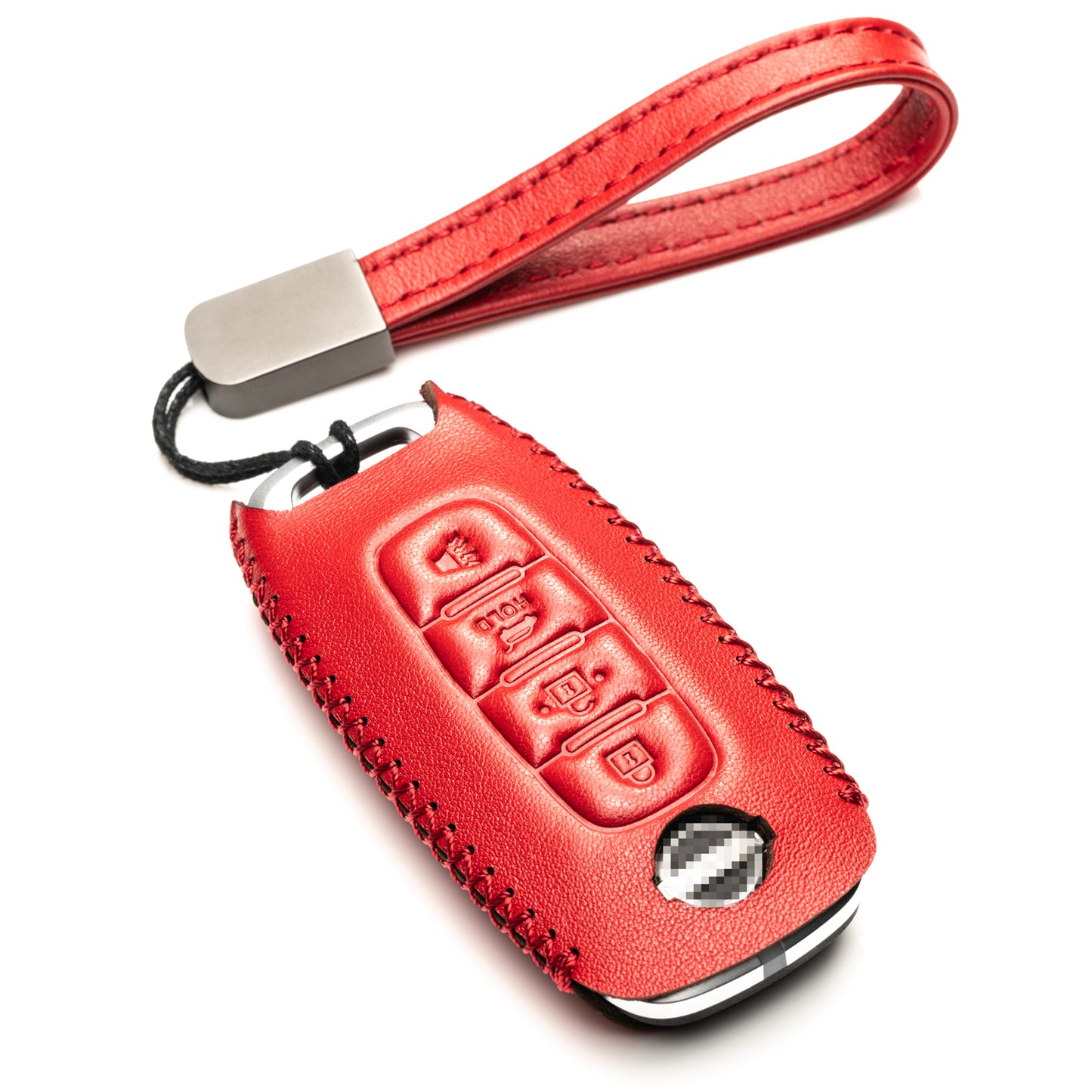Vitodeco Genuine Leather Smart Key Fob Case Compatible with Nissan Rogue, Nissan Pathfinder, Nissan Kicks, Nissan Ariya, Nissan Versa 2022-2024 (Trunk Button)