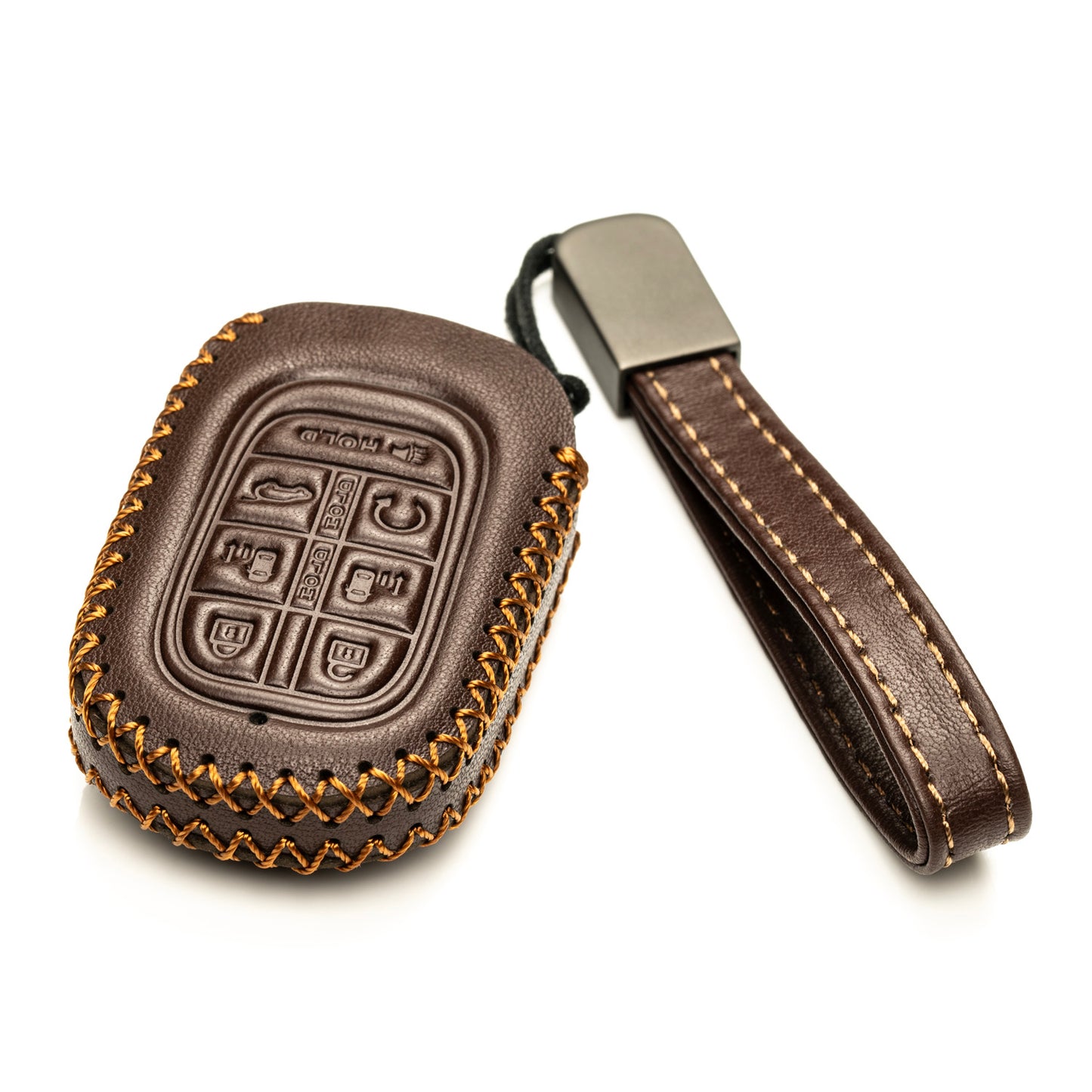 Vitodeco Leather Key Fob Cover Case Protector Compatible with Honda Odyssey (2025 - 2026 Models) - 7 Buttons