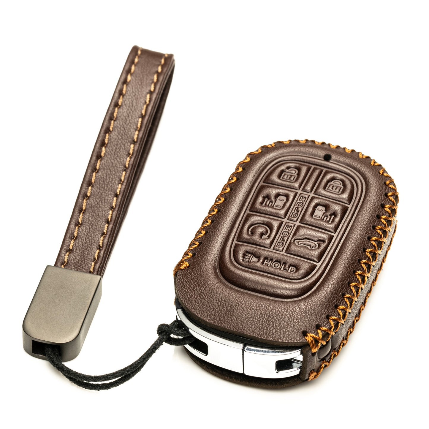 Vitodeco Leather Key Fob Cover Case Protector Compatible with Honda Odyssey (2025 - 2026 Models) - 7 Buttons