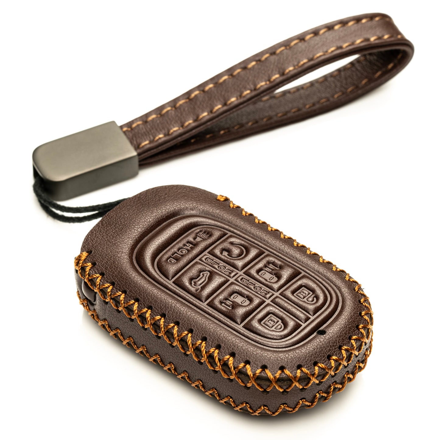 Vitodeco Leather Key Fob Cover Case Protector Compatible with Honda Odyssey (2025 - 2026 Models) - 7 Buttons
