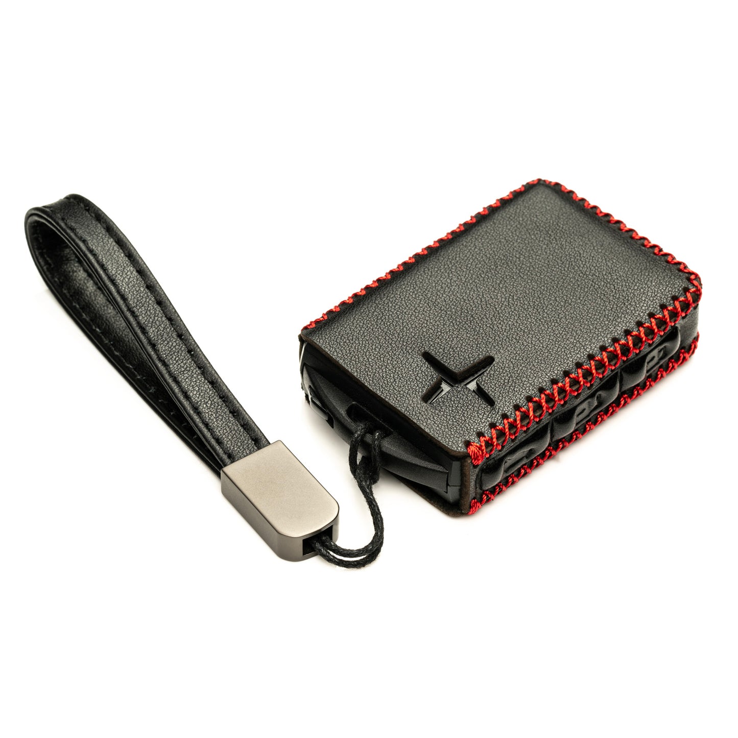 Vitodeco Leather Remote Key Fob Cover Case Protector Holder Compatible with Polestar - 4 Buttons