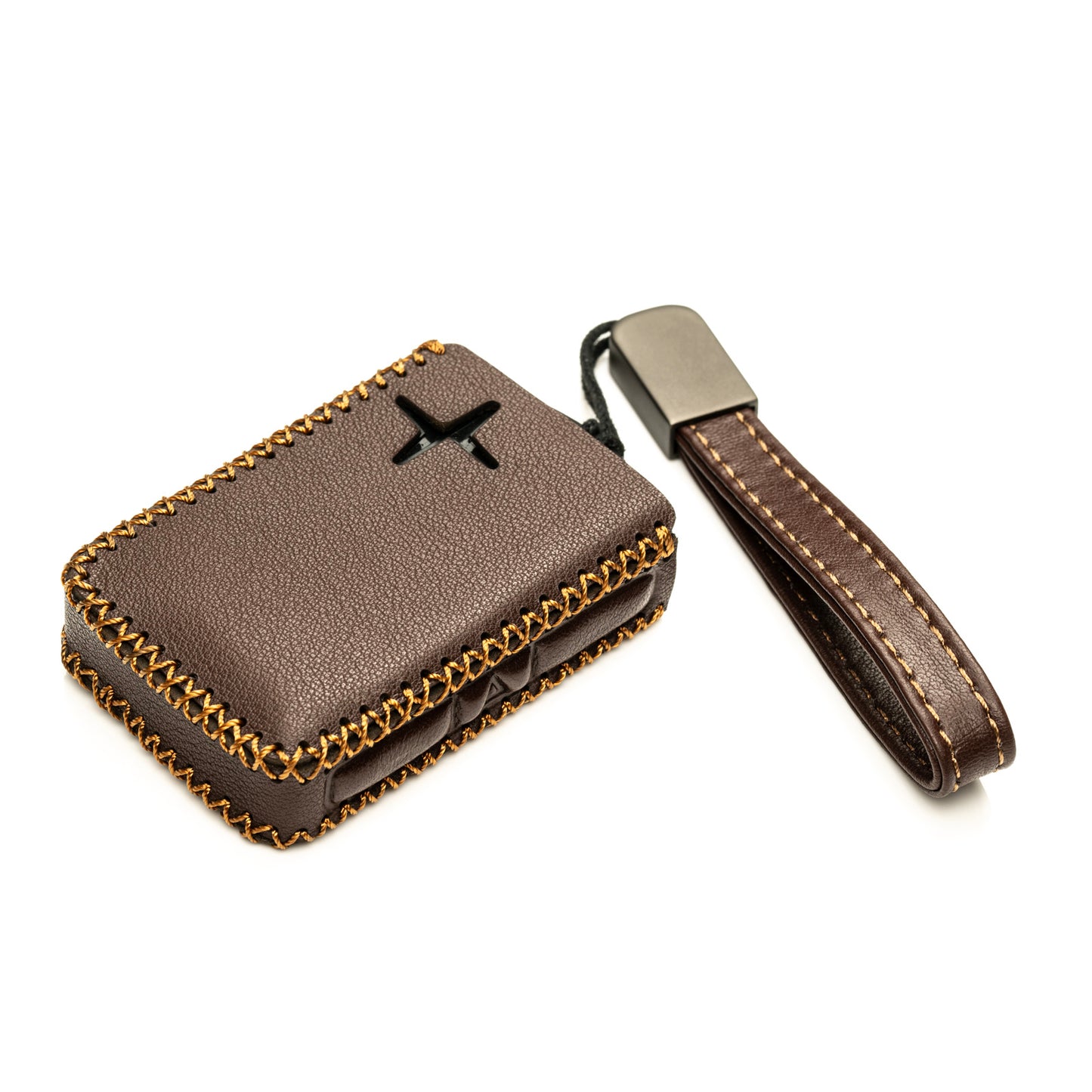 Vitodeco Leather Remote Key Fob Cover Case Protector Holder Compatible with Polestar - 4 Buttons