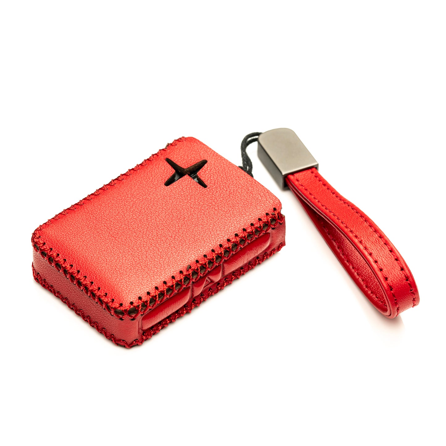 Vitodeco Leather Remote Key Fob Cover Case Protector Holder Compatible with Polestar - 4 Buttons