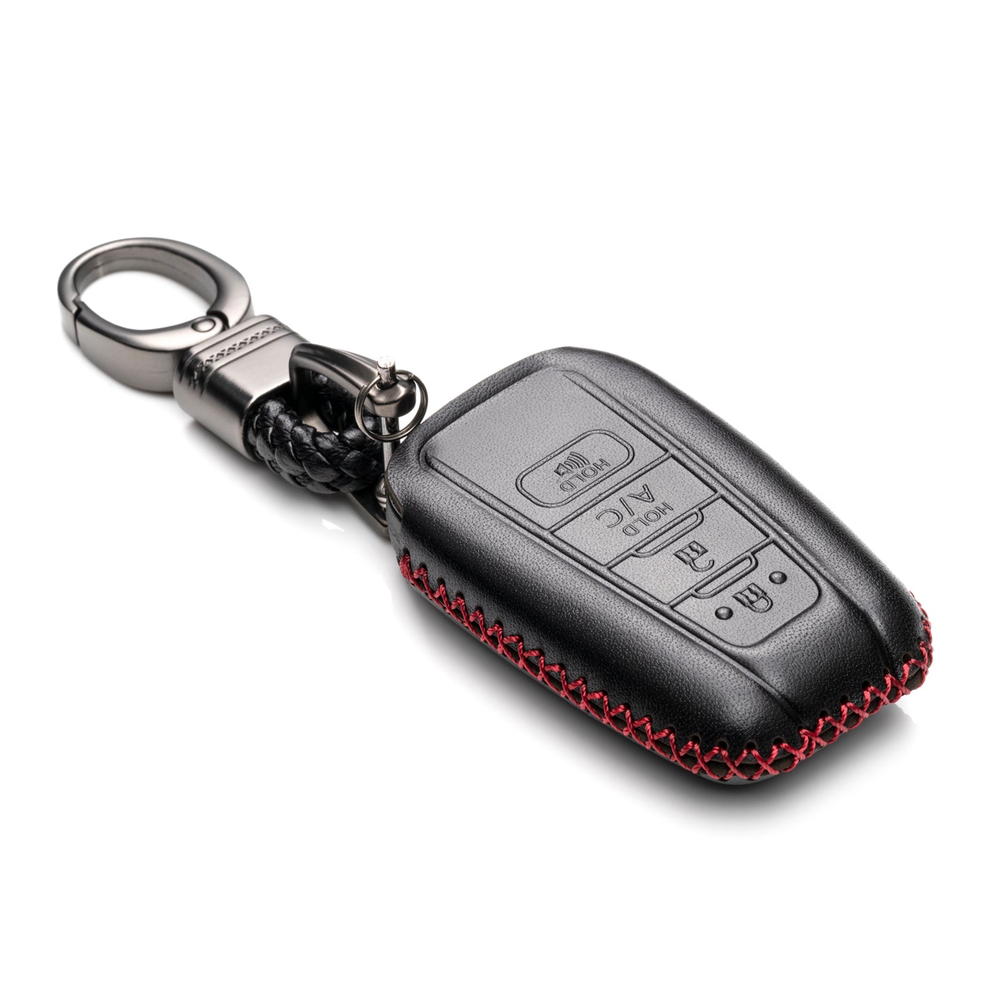 Vitodeco Leather Key Fob Case Compatible for Toyota Prius Prime 2017-2024, 4-Button