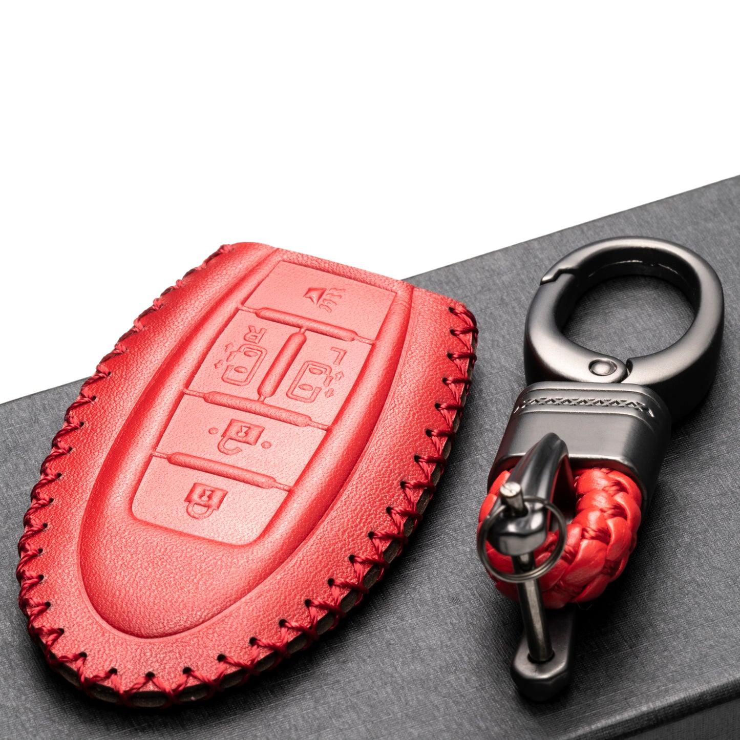 Vitodeco Leather Key Fob Case Compatible for 2011-2017 Nissan Quest, 5-Button