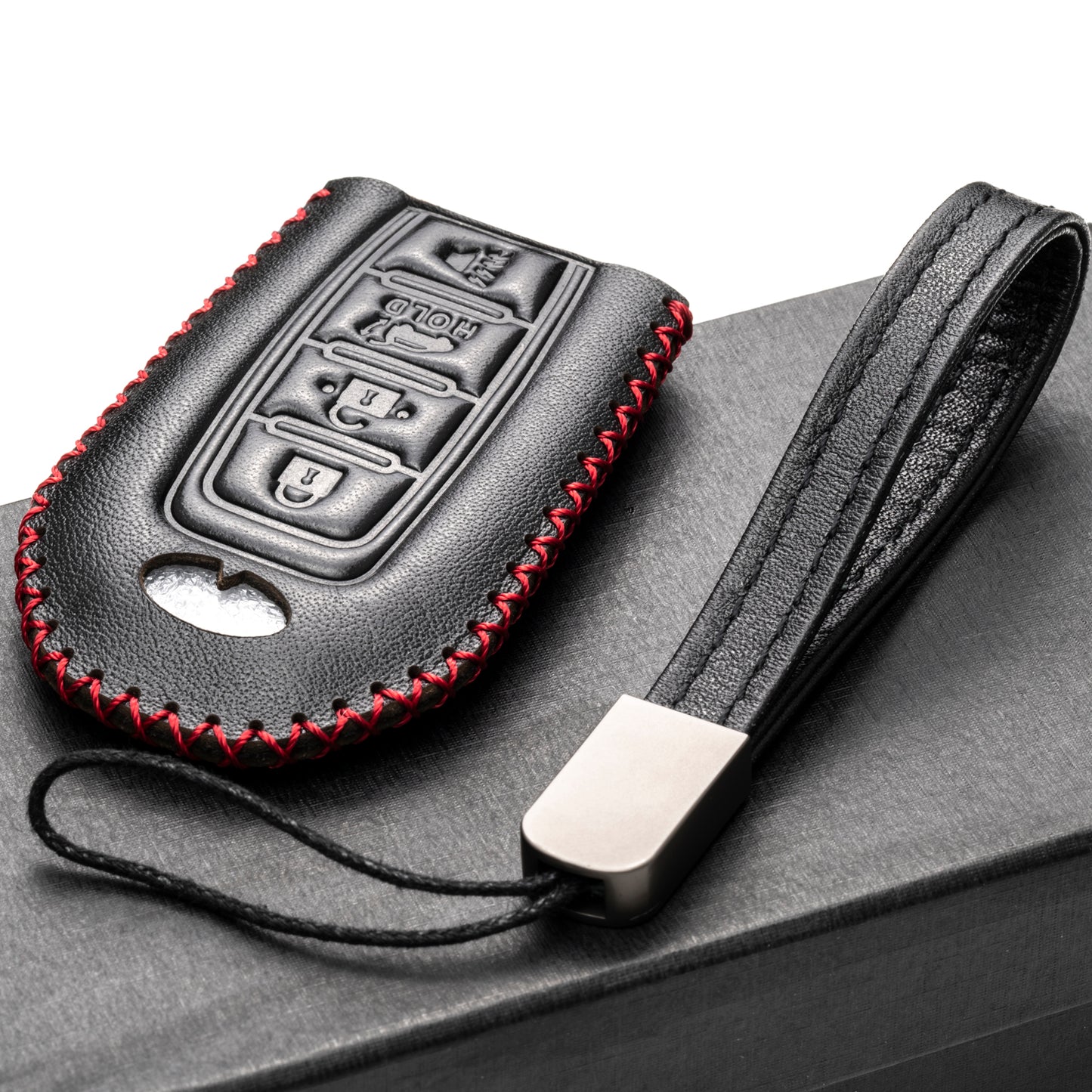 Vitodeco 4-Button Leather Smart Key Fob Case Cover Protector Compatible for 2018 - 2024 Infiniti QX60, QX50, 2022 - 2024 Infiniti Q50, Q60, 2023 - 2024 Infiniti QX55