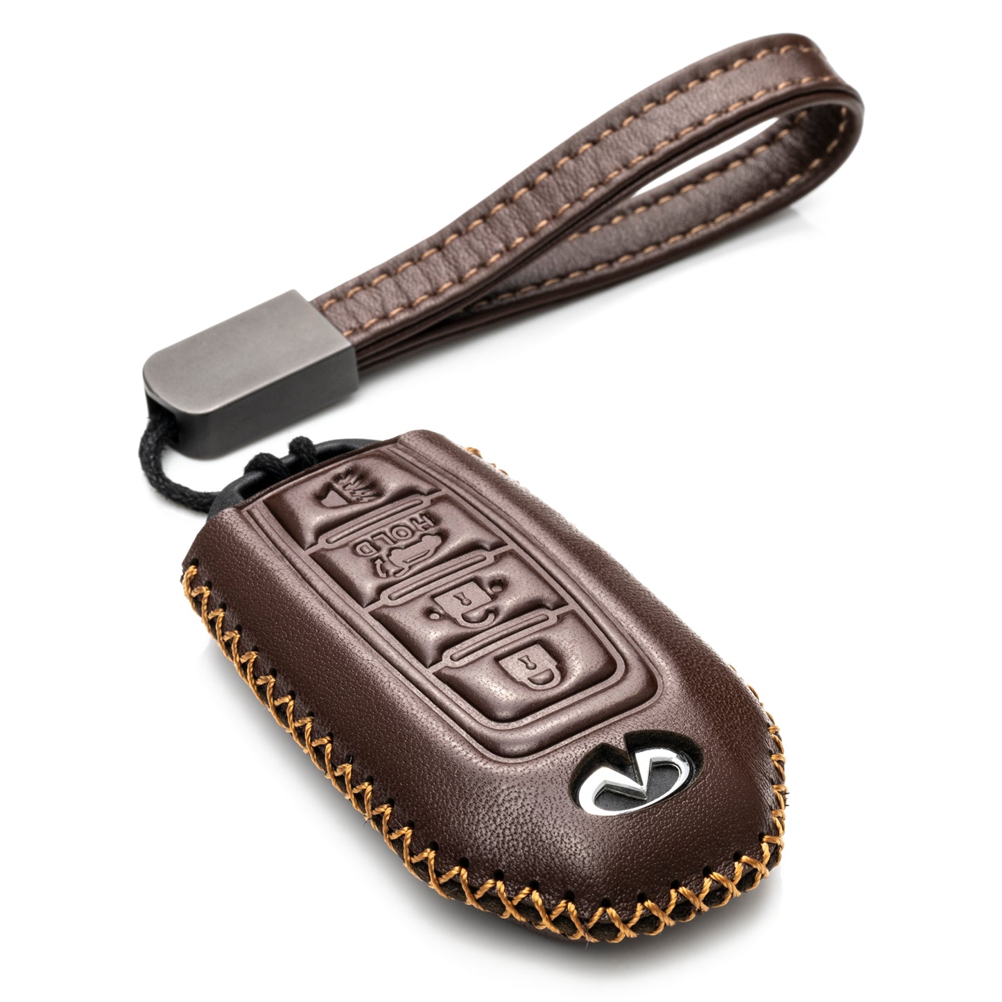 Vitodeco 4-Button Leather Smart Key Fob Case Cover Protector Compatible for 2018 - 2024 Infiniti QX60, QX50, 2022 - 2024 Infiniti Q50, Q60, 2023 - 2024 Infiniti QX55