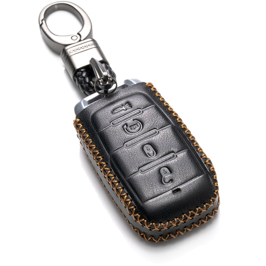 Vitodeco 4-Button Genuine Leather Smart Key Fob Case Cover Protector Compatible with RAM 1500, RAM 2500, RAM 3500 2019 - 2024