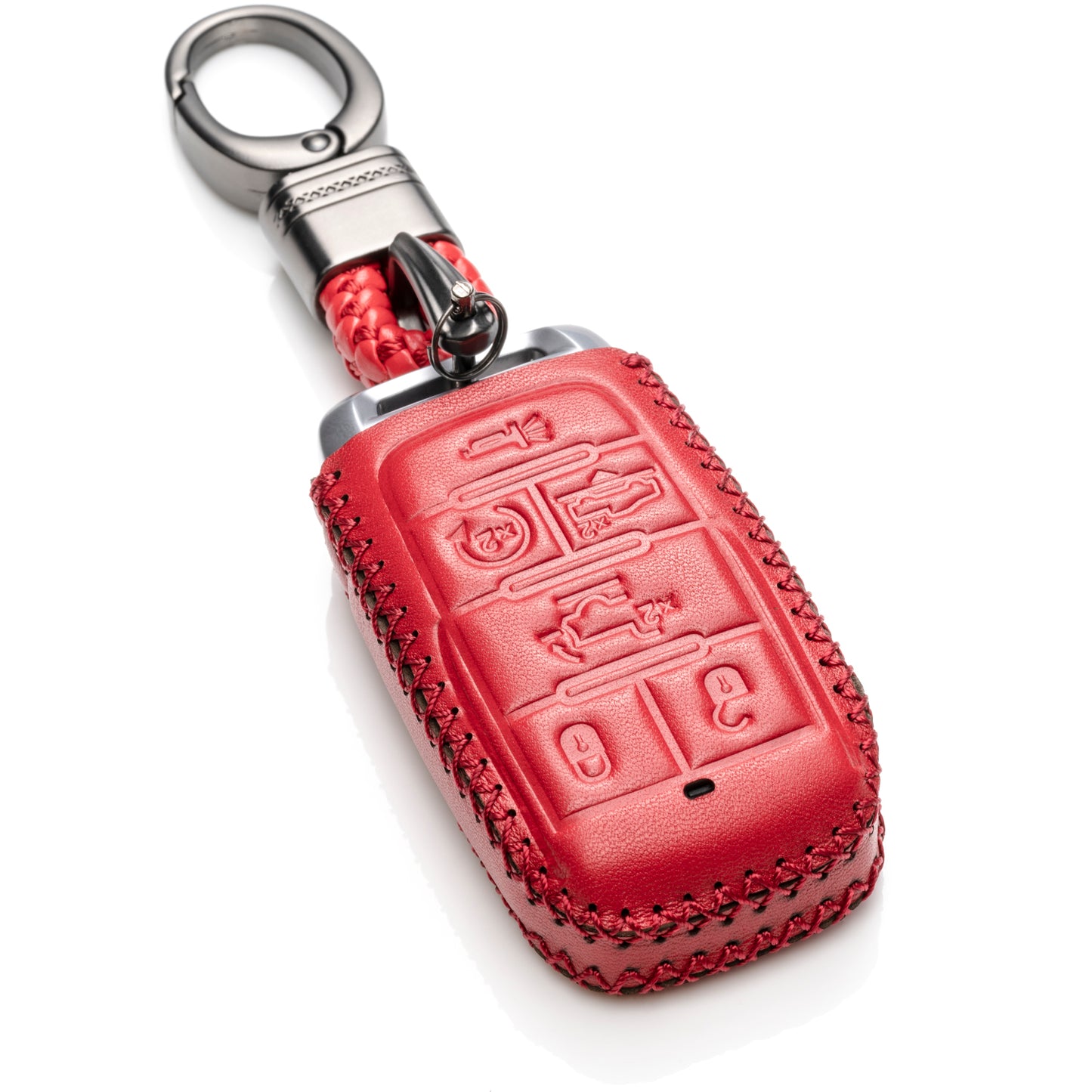 Vitodeco 6-Button Genuine Leather Smart Key Fob Case Cover Protector Compatible with RAM 1500, RAM 2500, RAM 3500 2019 - 2024