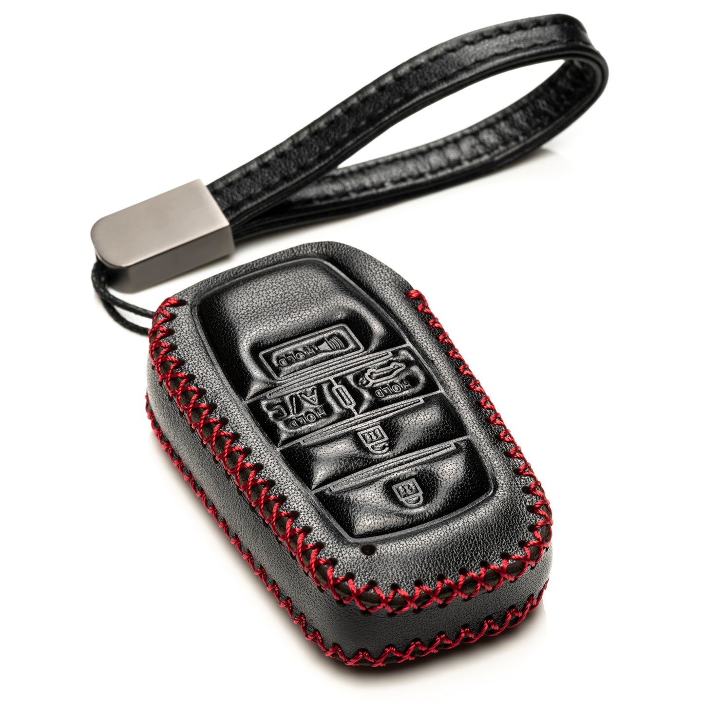 Vitodeco Genuine Leather Smart Key Fob Case with Leather Key Strap Compatible for Toyota Rav4 Prime 2025