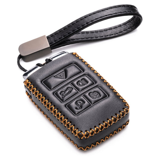 Vitodeco Leather Key Fob Case Compatible for Land Rover Discovery, Range Rover, Defender 2017-2023, 5-Button