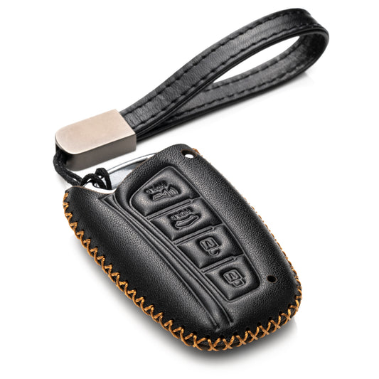 Vitodeco Leather Key Fob Case Compatible for 2013-2017 Hyundai Santa FE, 4-Button