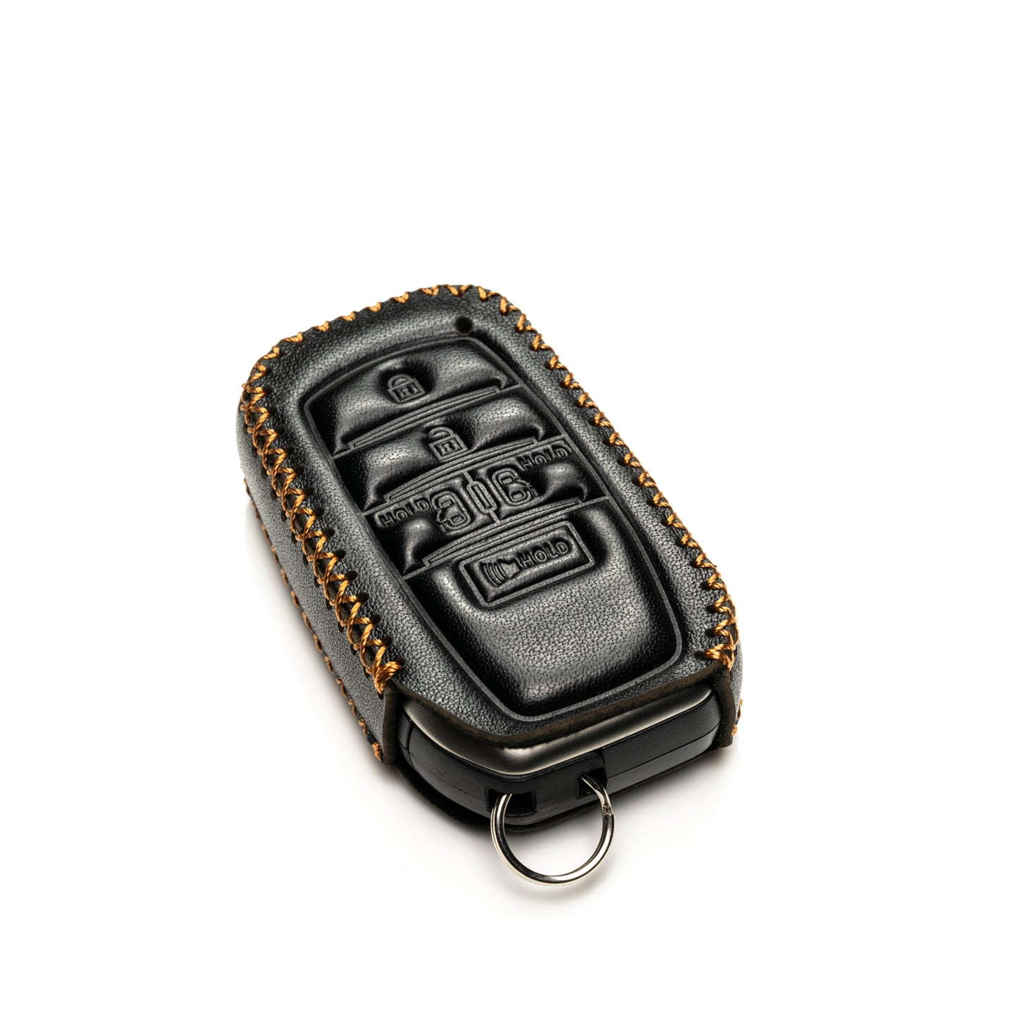 Vitodeco Genuine Leather Smart Key Fob Case with Leather Key Strap Compatible for Toyota Sienna 2021 - 2025