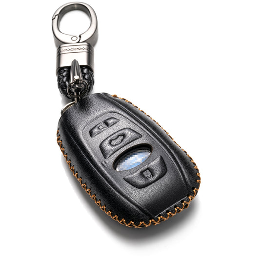 Vitodeco 4-Button Leather Smart Key Fob Case Cover Compatible with Subaru Forester, Impreza, Outback, WRX, BRZ, XV Crosstrek, Ascent, Solterra 2014 - 2024