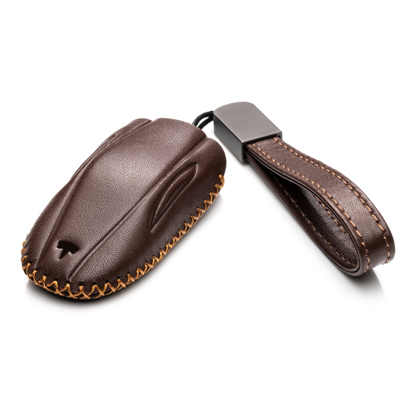 Vitodeco Genuine Leather Smart Key Fob Compatible for Tesla Model S, Model 3