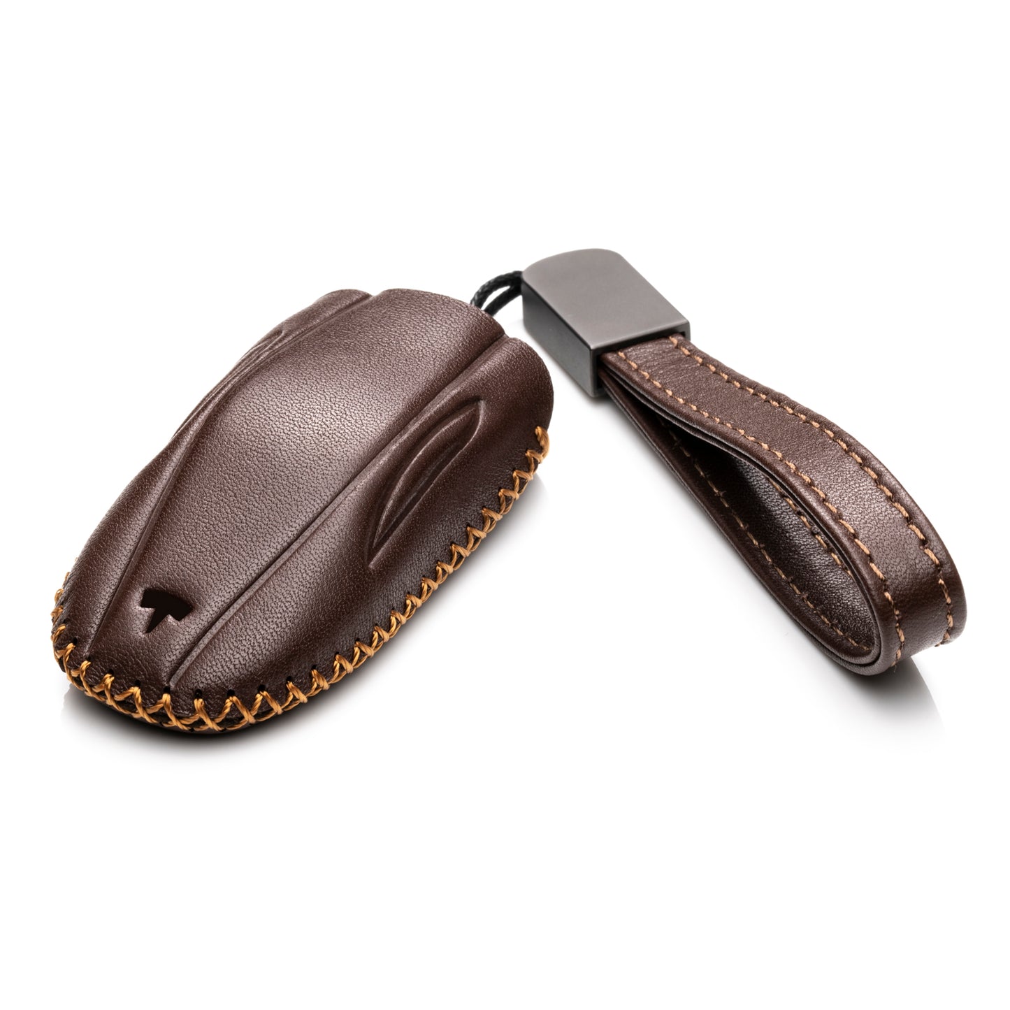 Vitodeco Leather Key Fob Case Compatible for Tesla Model S, Model 3