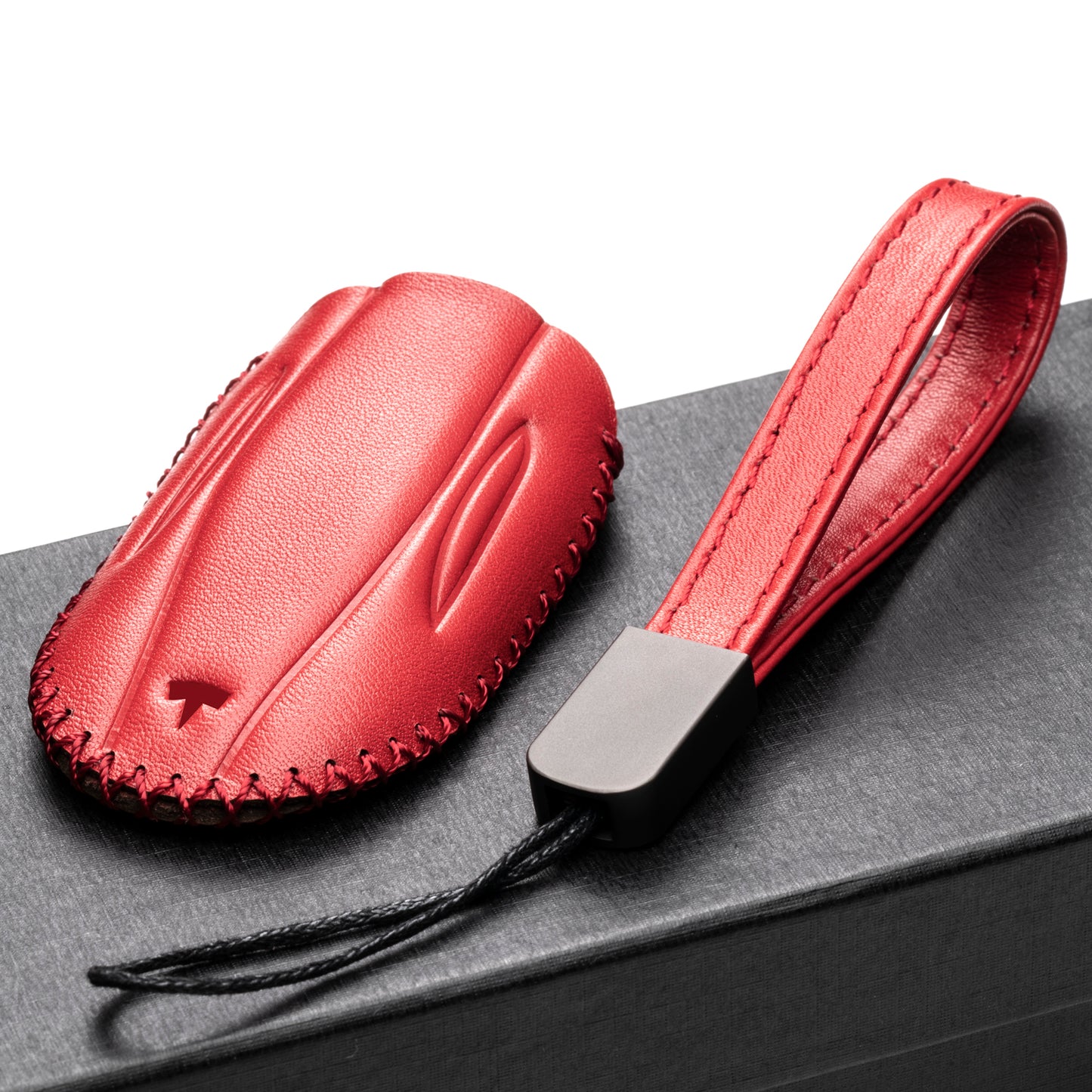 Vitodeco Genuine Leather Smart Key Fob Compatible for Tesla Model S, Model 3
