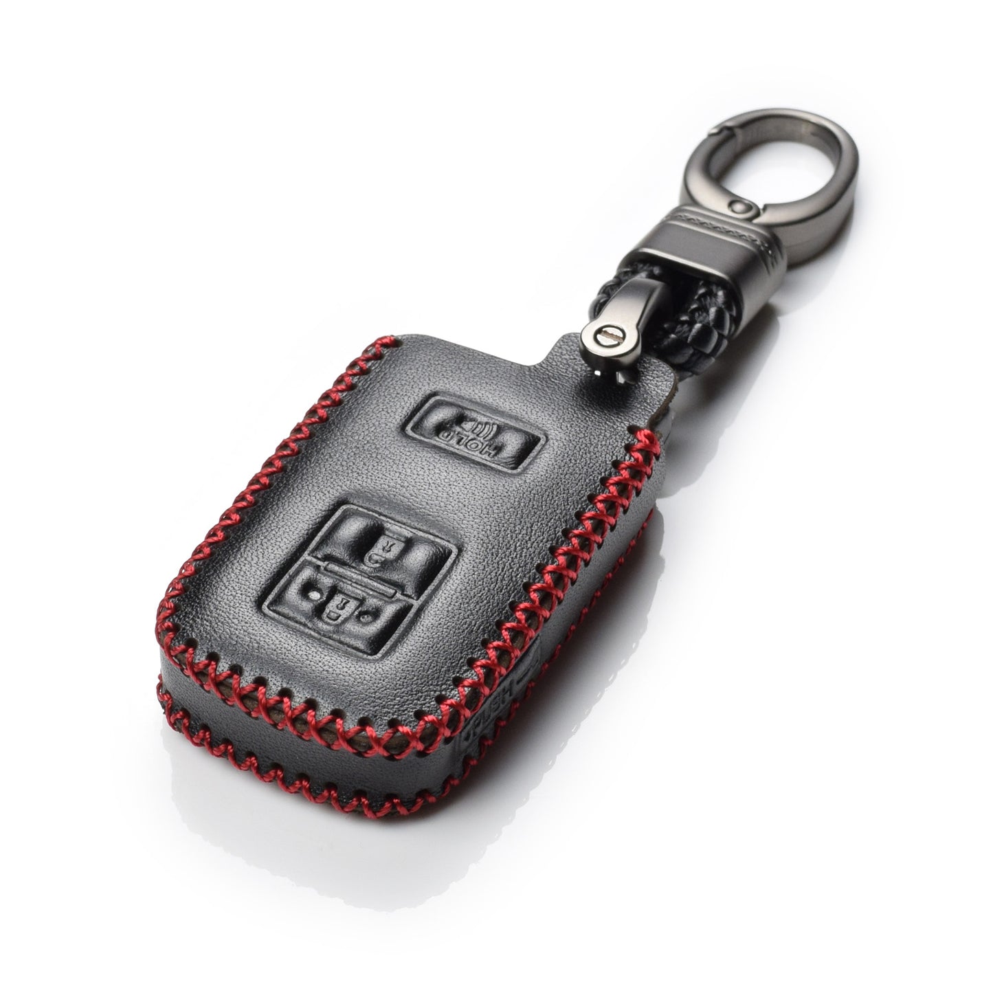 Vitodeco Leather Key Case Compatible for Toyota Land Cruiser, Tacoma, Prius C, 3-Button