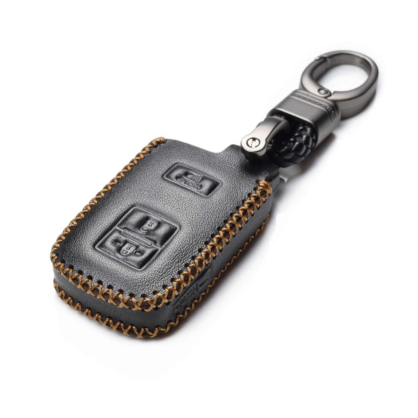 Vitodeco Leather Key Case Compatible for Toyota Land Cruiser, Tacoma, Prius C, 3-Button