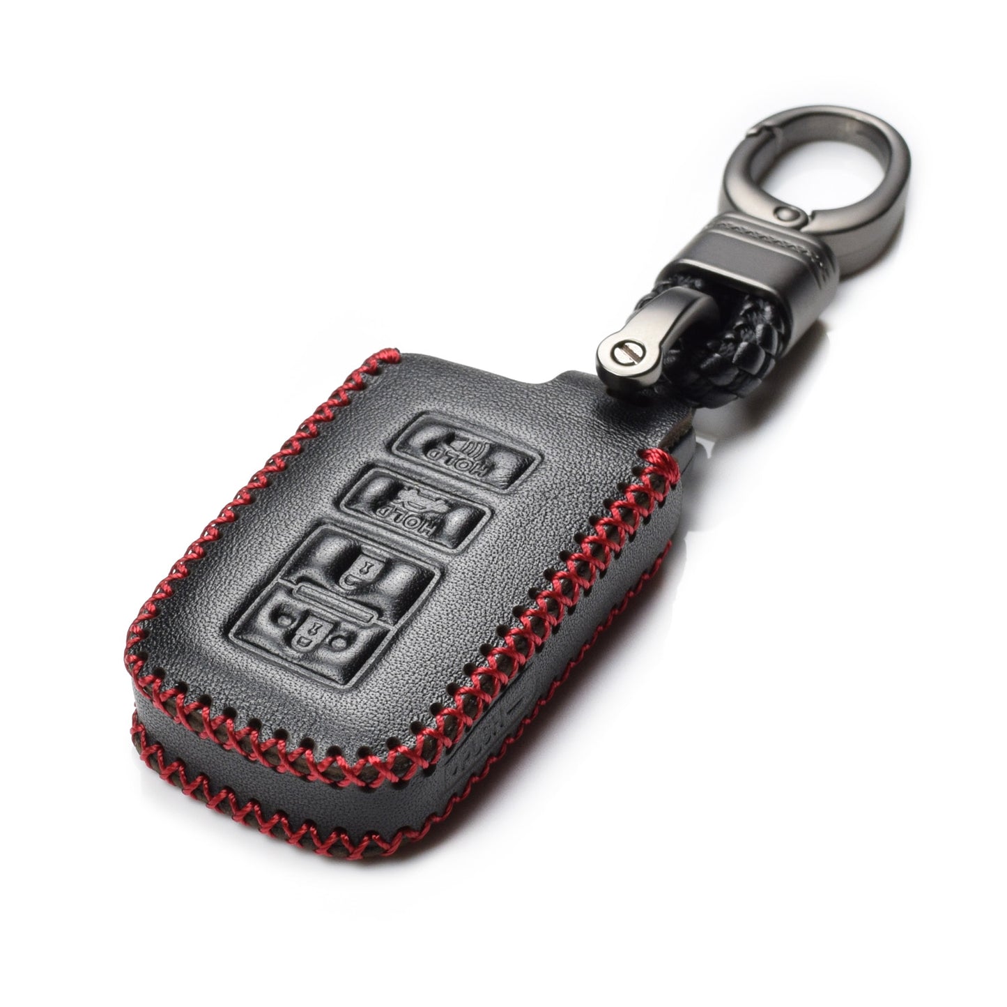 Vitodeco 4-Button Genuine Leather Smart Key Fob Case Cover Compatible for Toyota Corolla, Camry, Avalon, Rav 4, Highlander