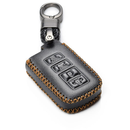 Vitodeco 4-Button Genuine Leather Smart Key Fob Case Cover Compatible for Toyota Corolla, Camry, Avalon, Rav 4, Highlander