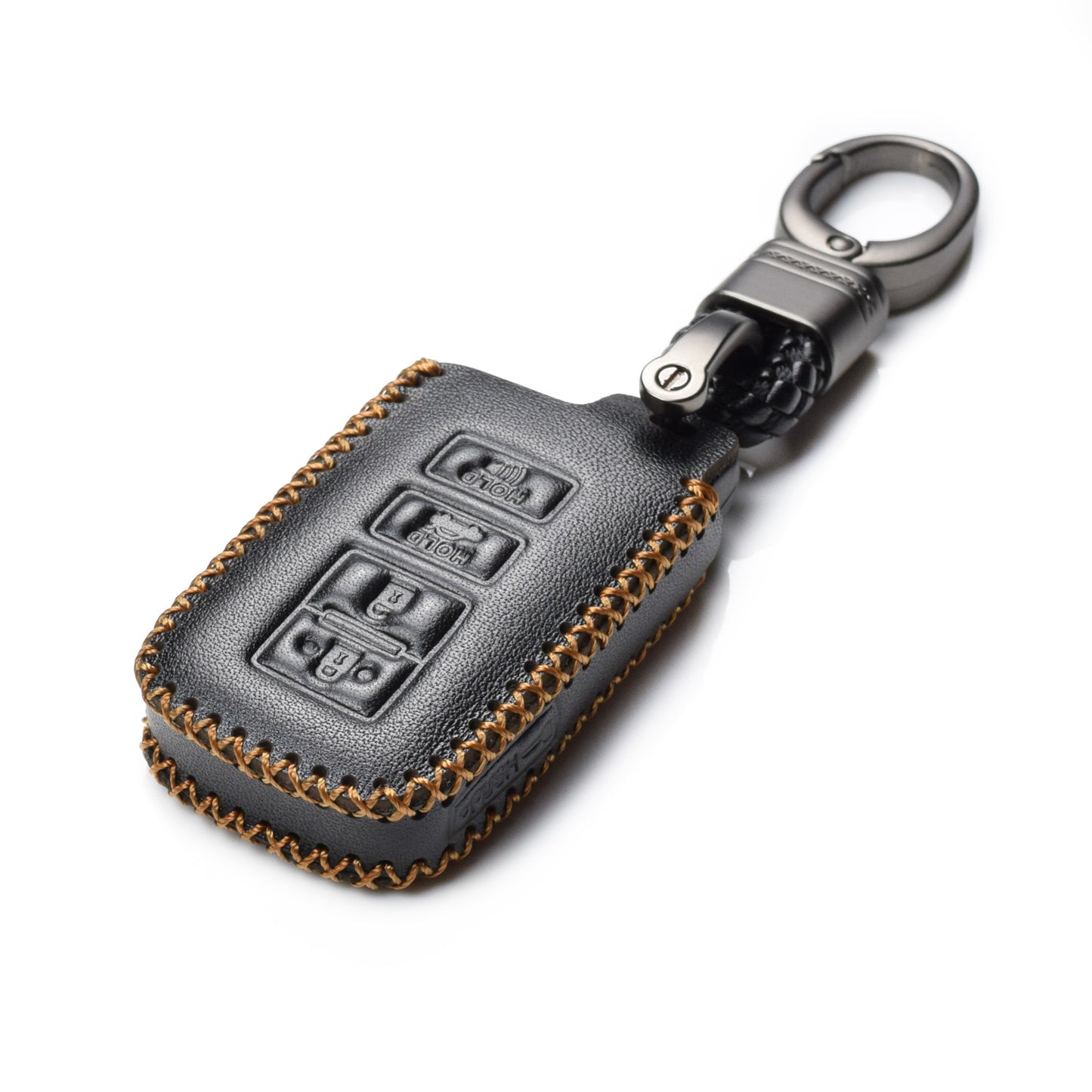 Vitodeco 4-Button Genuine Leather Smart Key Fob Case Cover Compatible for Toyota Corolla, Camry, Avalon, Rav 4, Highlander