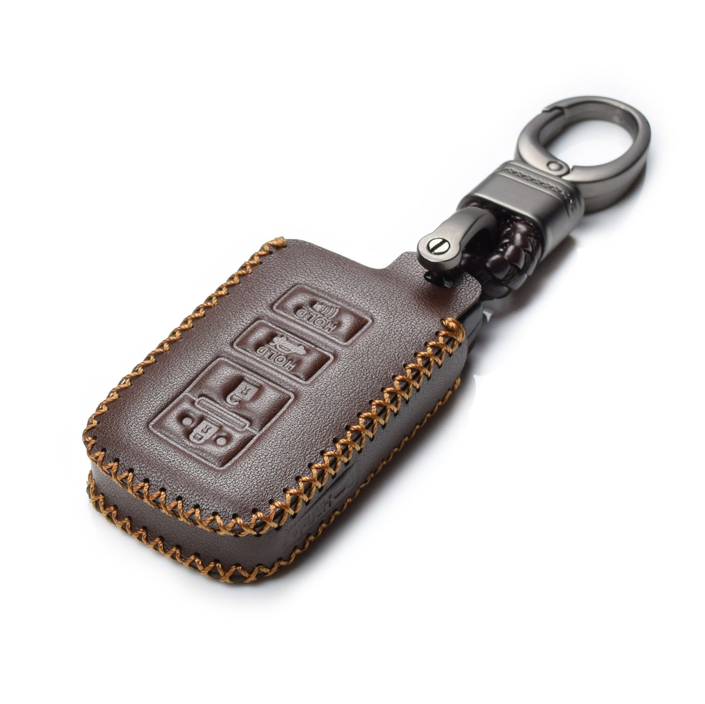 Vitodeco 4-Button Genuine Leather Smart Key Fob Case Cover Compatible for Toyota Corolla, Camry, Avalon, Rav 4, Highlander