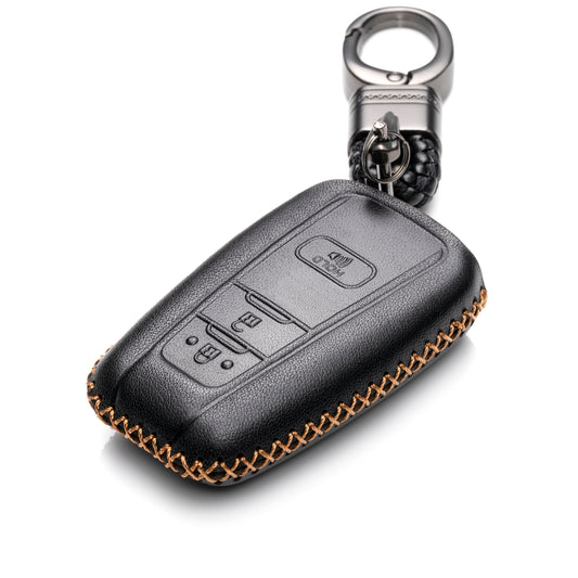 Vitodeco 3-Button Genuine Leather Smart Key Fob Case Compatible with Toyota Rav4 2021, Camry 2022, Prius 2021, Highlander 2022, CH-R 2021, Avalon 2021, Toyota 86 2020, Mirai 2022