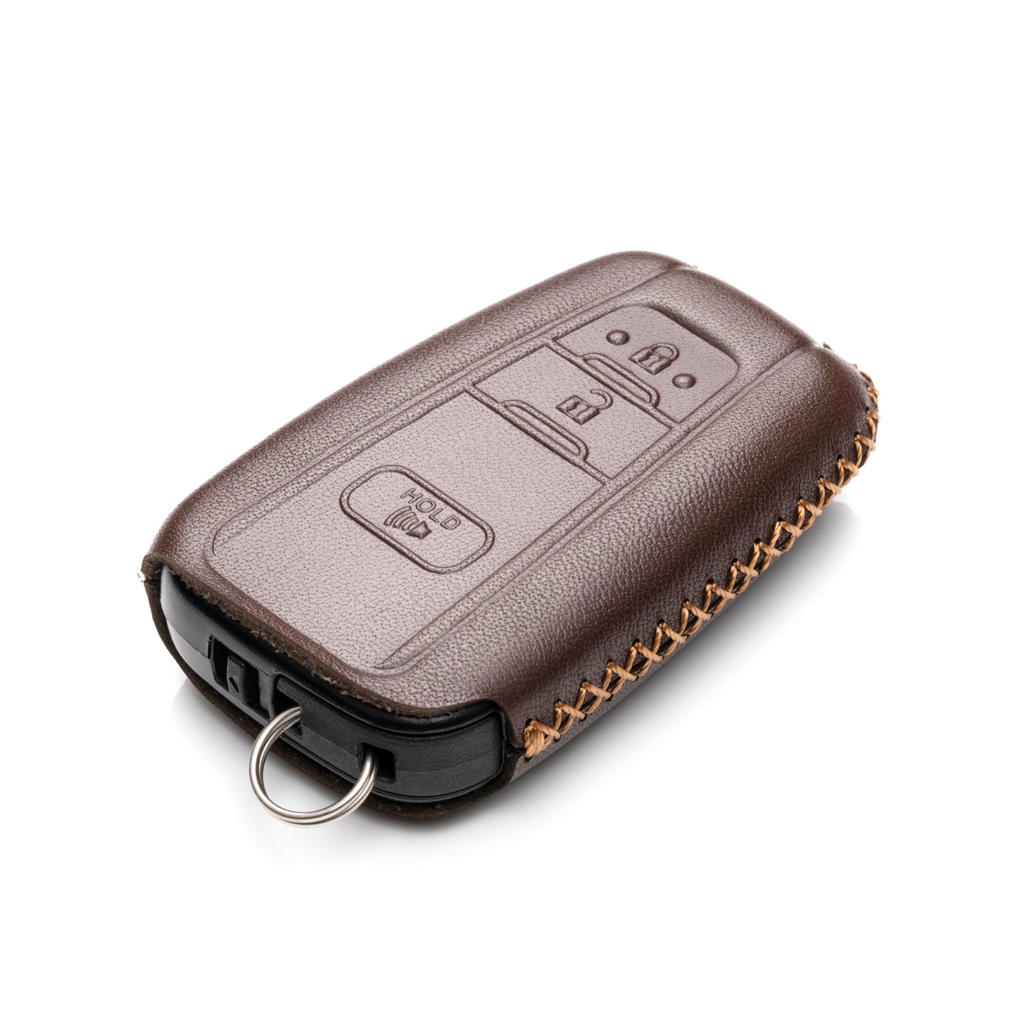 Vitodeco 3-Button Genuine Leather Smart Key Fob Case Compatible with Toyota Rav4 2021, Camry 2022, Prius 2021, Highlander 2022, CH-R 2021, Avalon 2021, Toyota 86 2020, Mirai 2022