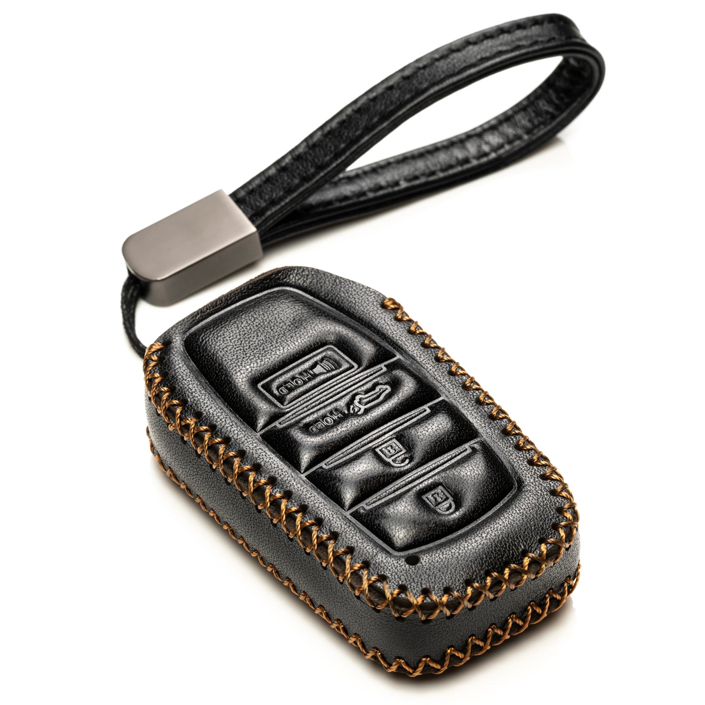 Vitodeco Leather Key Fob Case Compatible for Toyota Venza 2021-2022, 4-Button