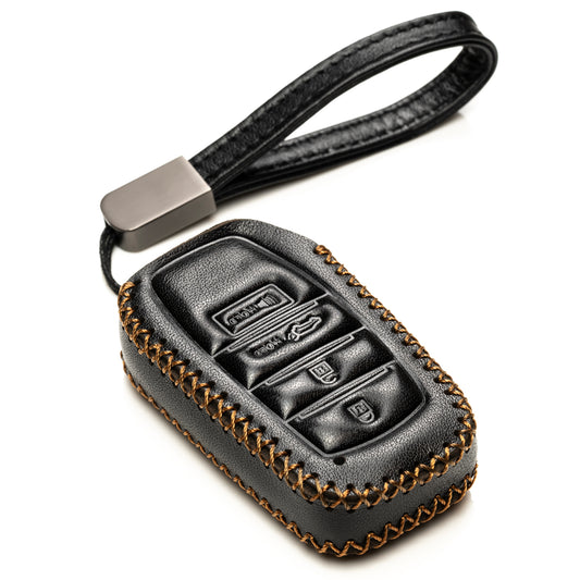 Vitodeco Genuine Leather Smart Key Fob Case with Leather Key Strap Compatible with Toyota Venza 2021-2024