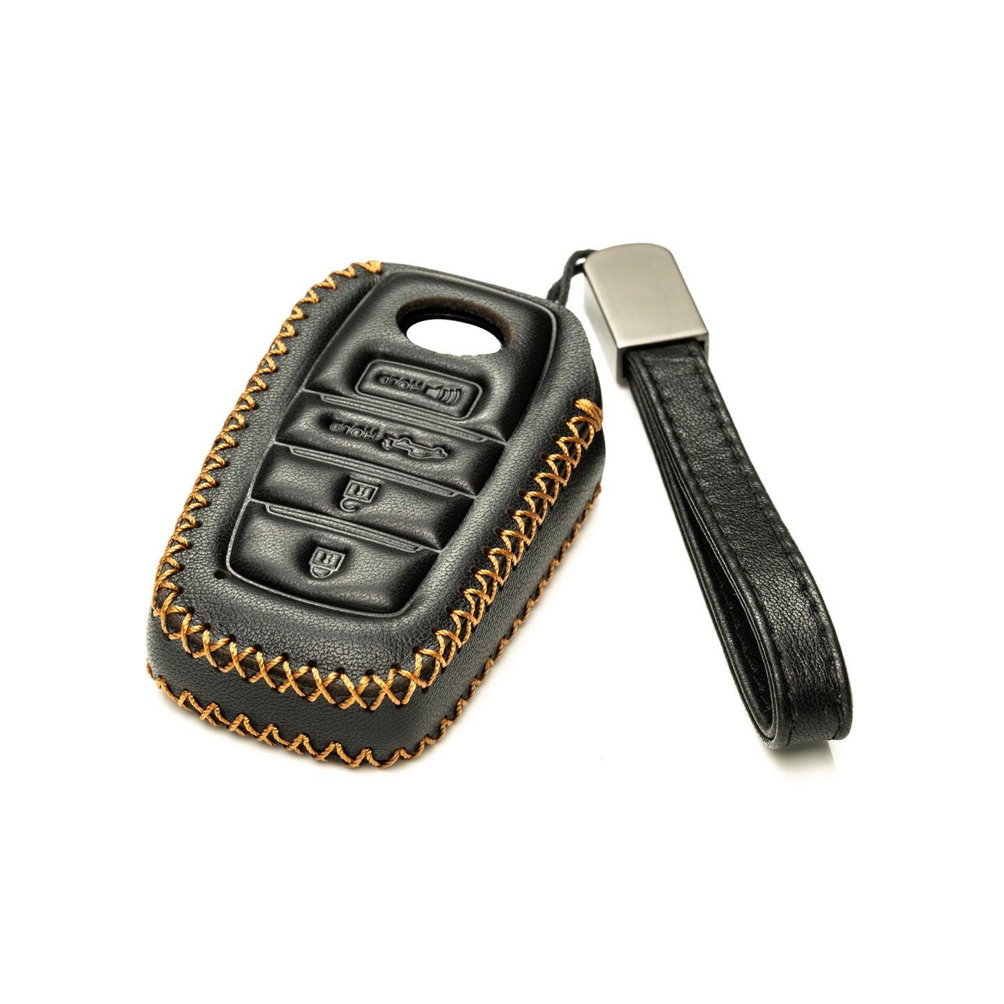 Vitodeco Leather Key Fob Case Compatible for Toyota Tacoma, Toyota Tundra 2022-2024, 4-Button