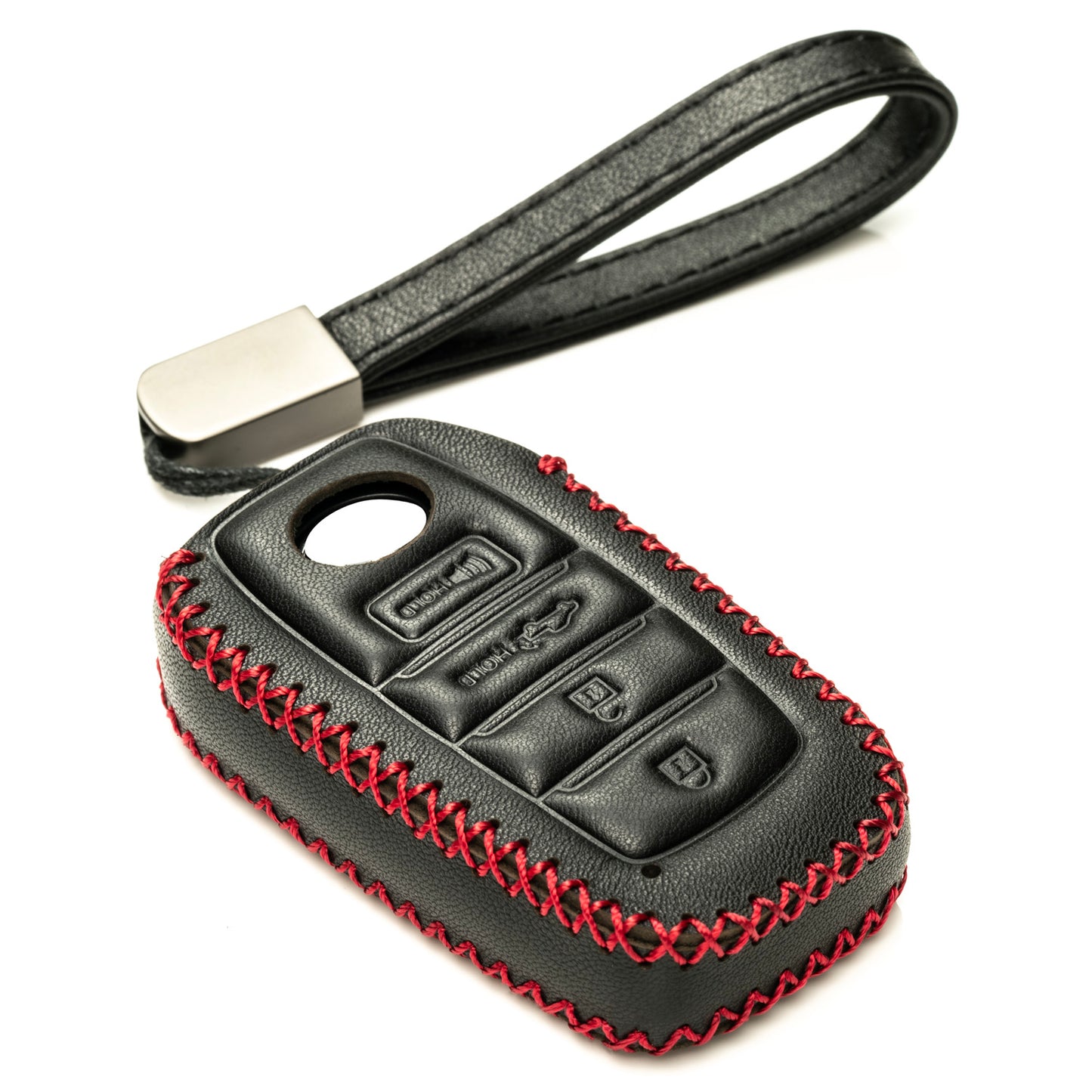 Vitodeco Leather Key Fob Case Compatible for Toyota Tacoma, Toyota Tundra 2022-2024, 4-Button