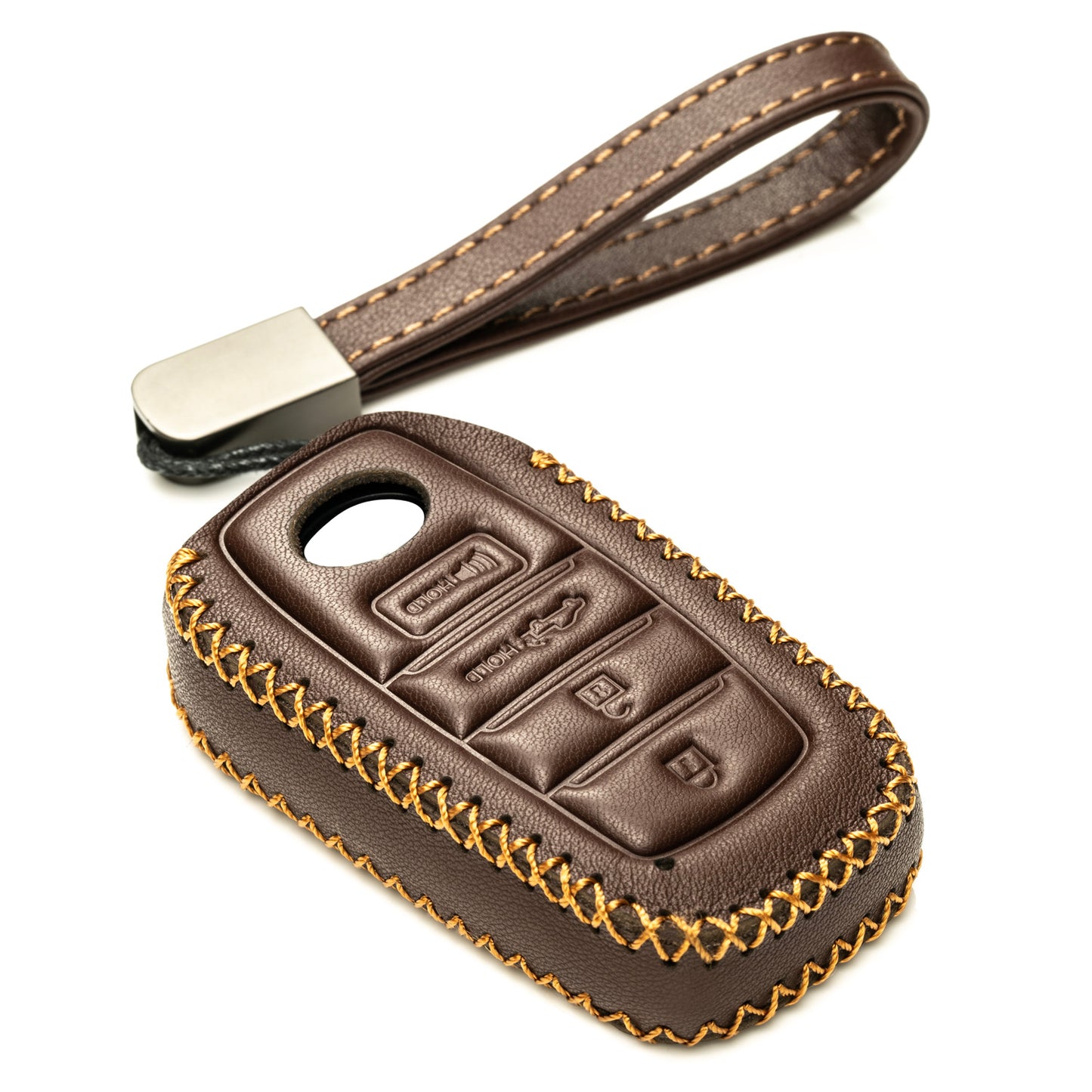 Vitodeco Leather Key Fob Case Compatible for Toyota Tacoma, Toyota Tundra 2022-2024, 4-Button