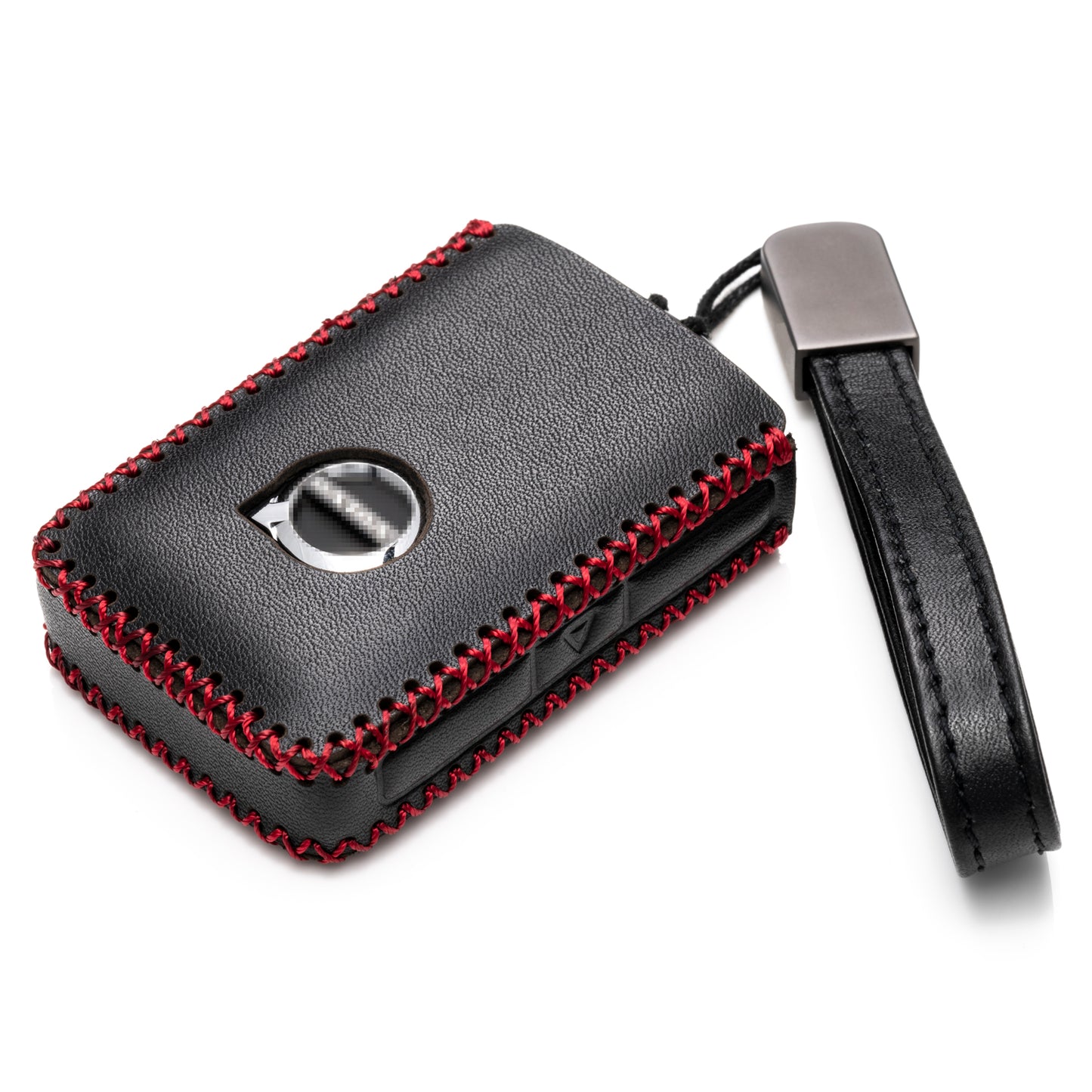 Vitodeco 4-Button Genuine Leather Smart Key Fob Case Compatible with Volvo XC40, XC60, XC90, S90, S60, V60, V90 2019-2024
