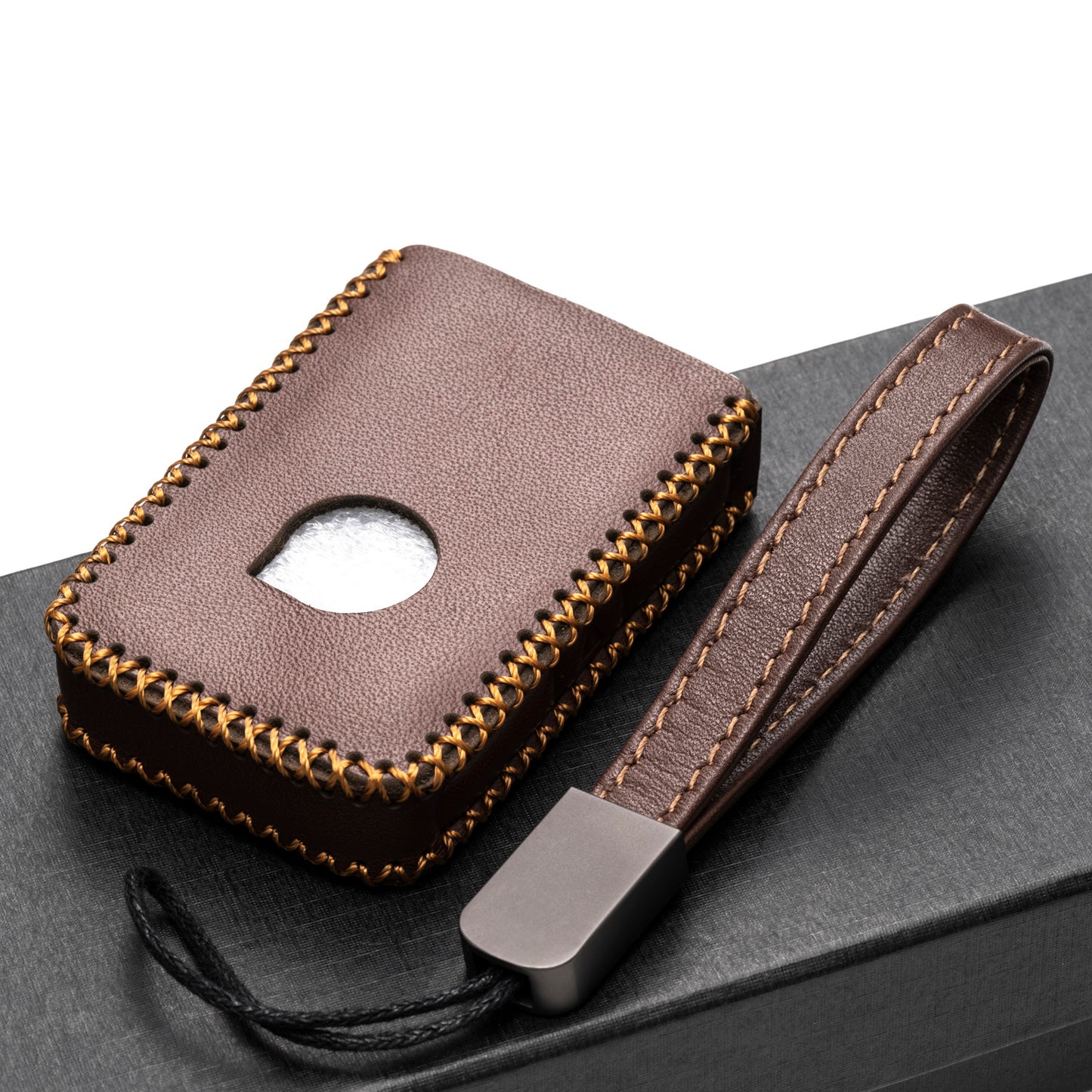 Vitodeco Leather Key Vitodeco Genuine Leather Smart Key Fob Case Compatible with Volvo XC40, XC60, XC90, S90, S60, V60, V90, EX30, EX40, EX90 2019-2026, 4-Button