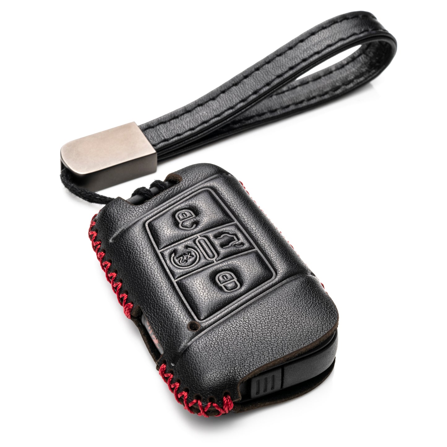Vitodeco 5-Button Genuine Leather Smart Key Fob Case Compatible with Volkswagen Atlas, Jetta, Passat, Arteon, Tiguan, Golf GTI, Golf R 2018 - 2024